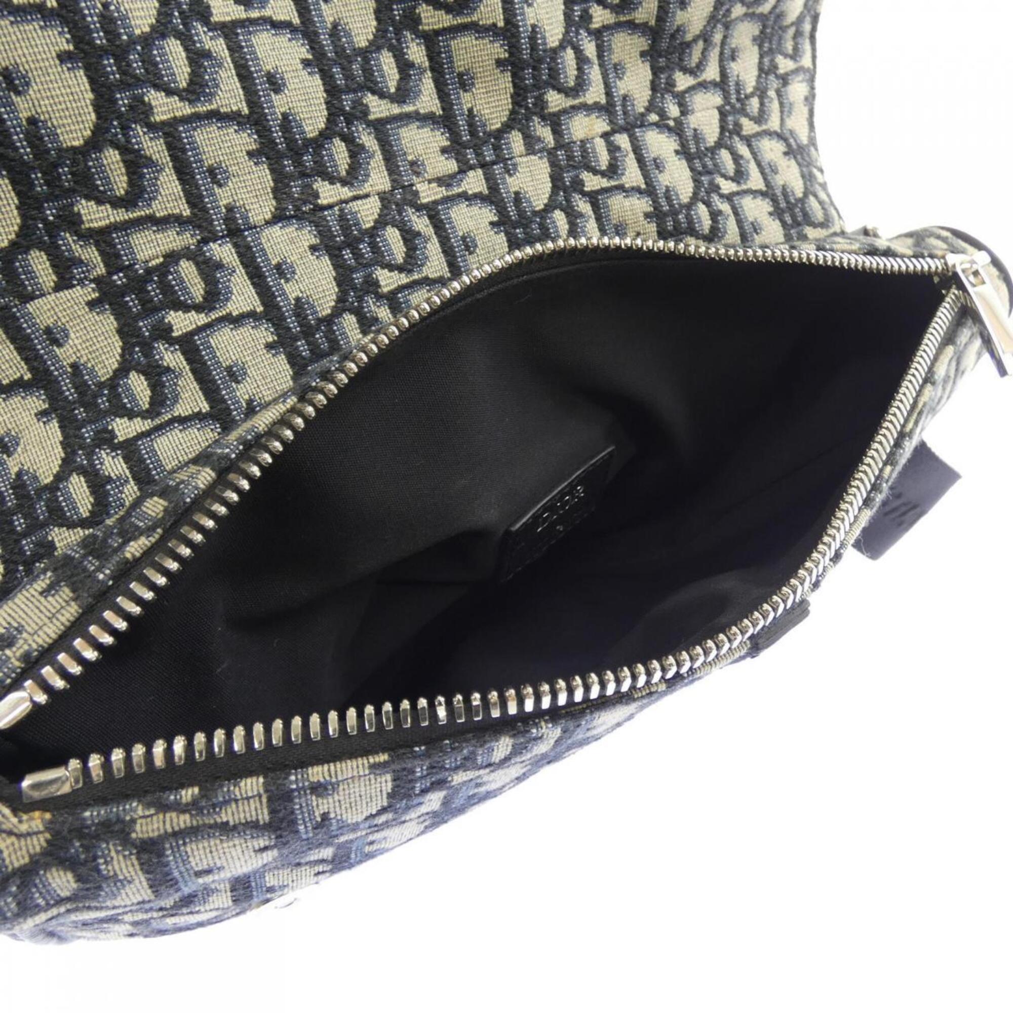 Christian Dior Beige Black Jacquard Handbag (Pre-Owned)