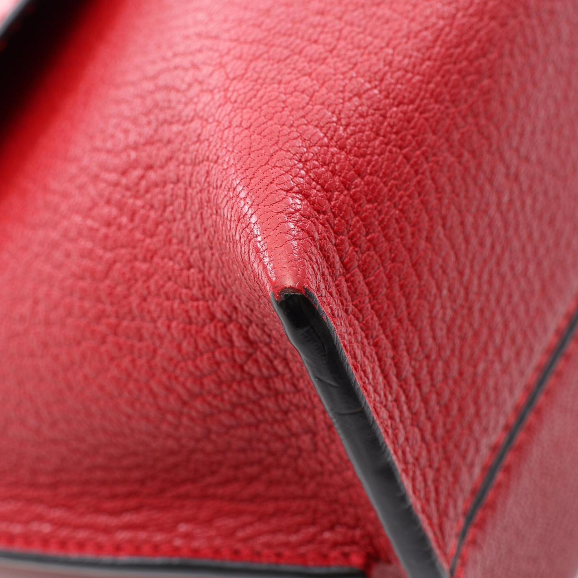 Loewe Red Color Leather Shoulder Bag (Pre-Owned)