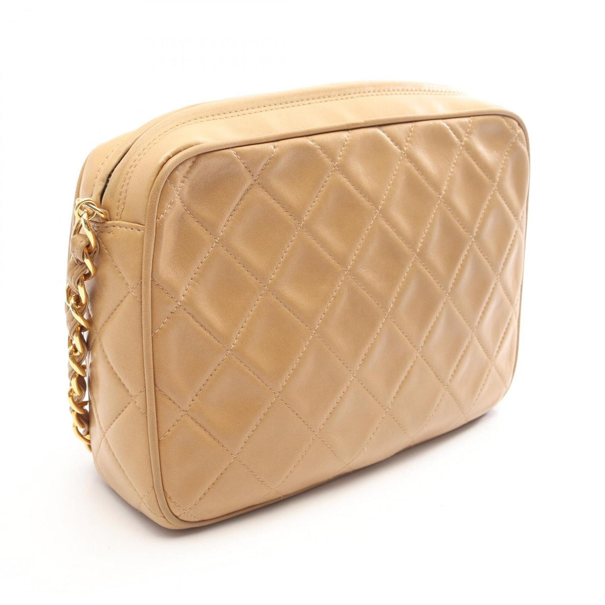 Chanel Beige Leather Handbag Shoulder Bag (Pre-Owned)
