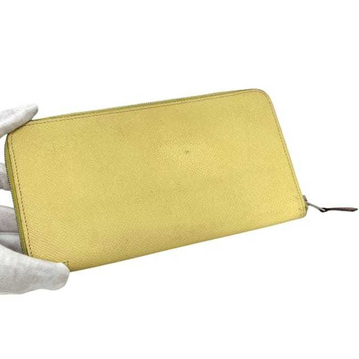 Hermes Lemon Yellow Yellow Leather Long Wallet (Bi-Fold) (Pre-Owned)