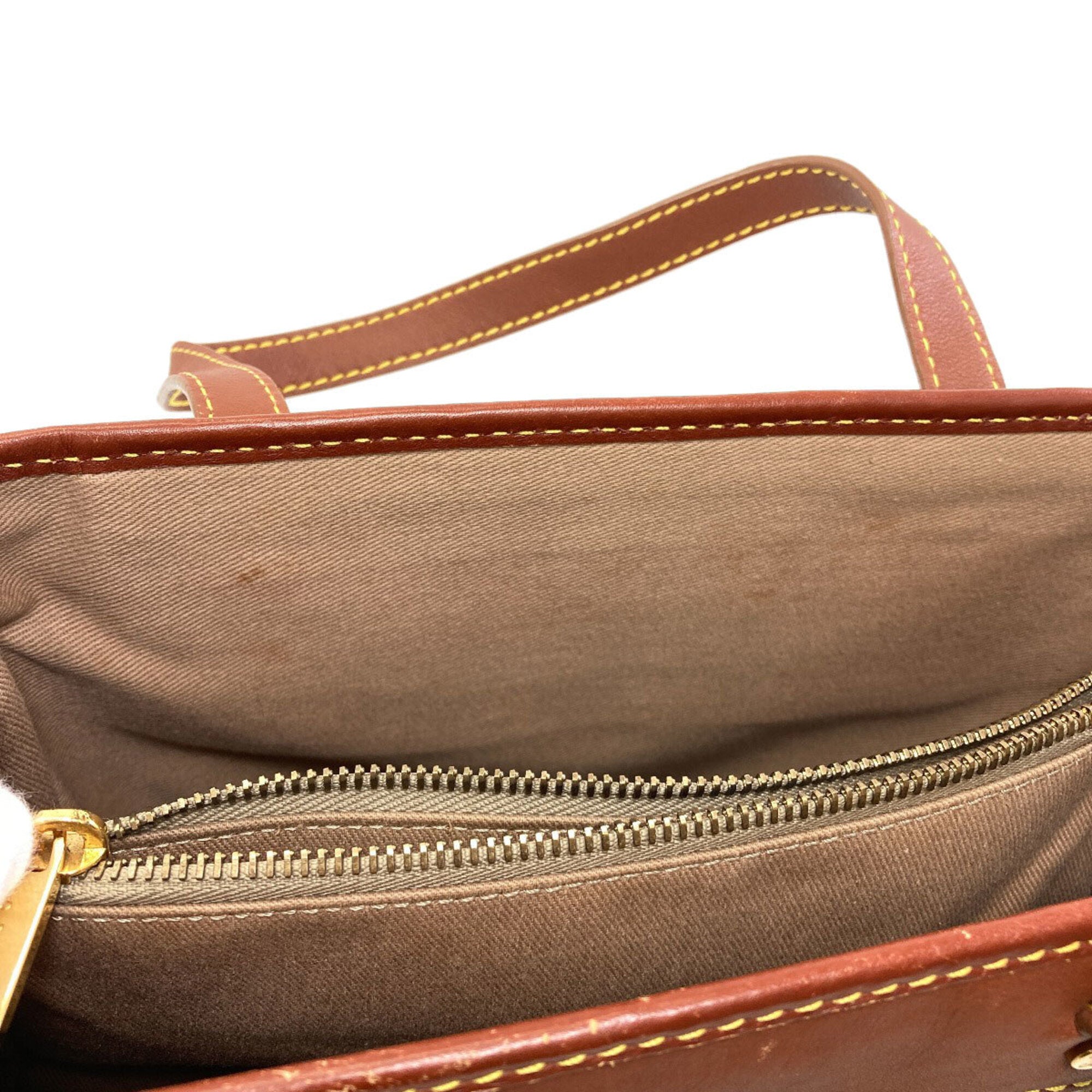 Celine Macadam Brown Canvas Handbag (Pre-Owned)