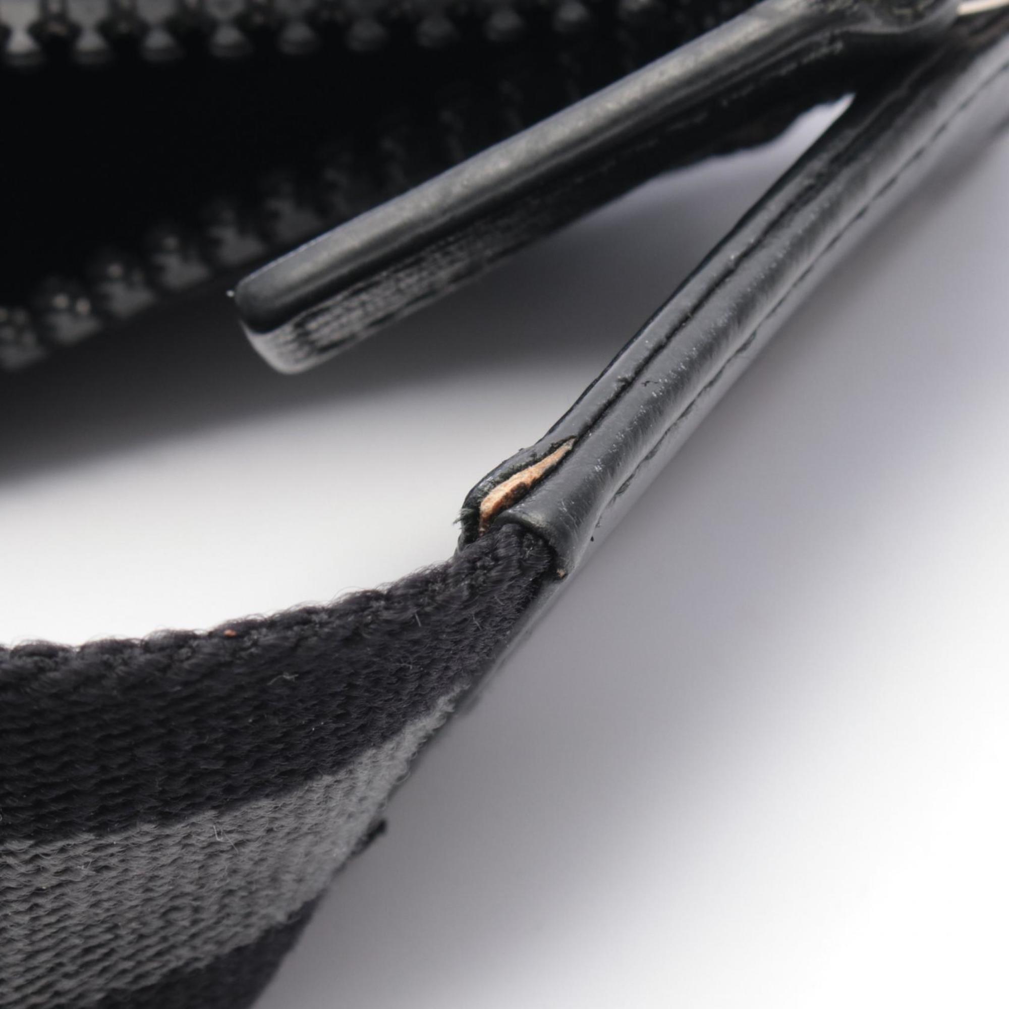 Gucci Black Leather Nylon Canvas Handbag Shoulder Bag (Pre-Owned)
