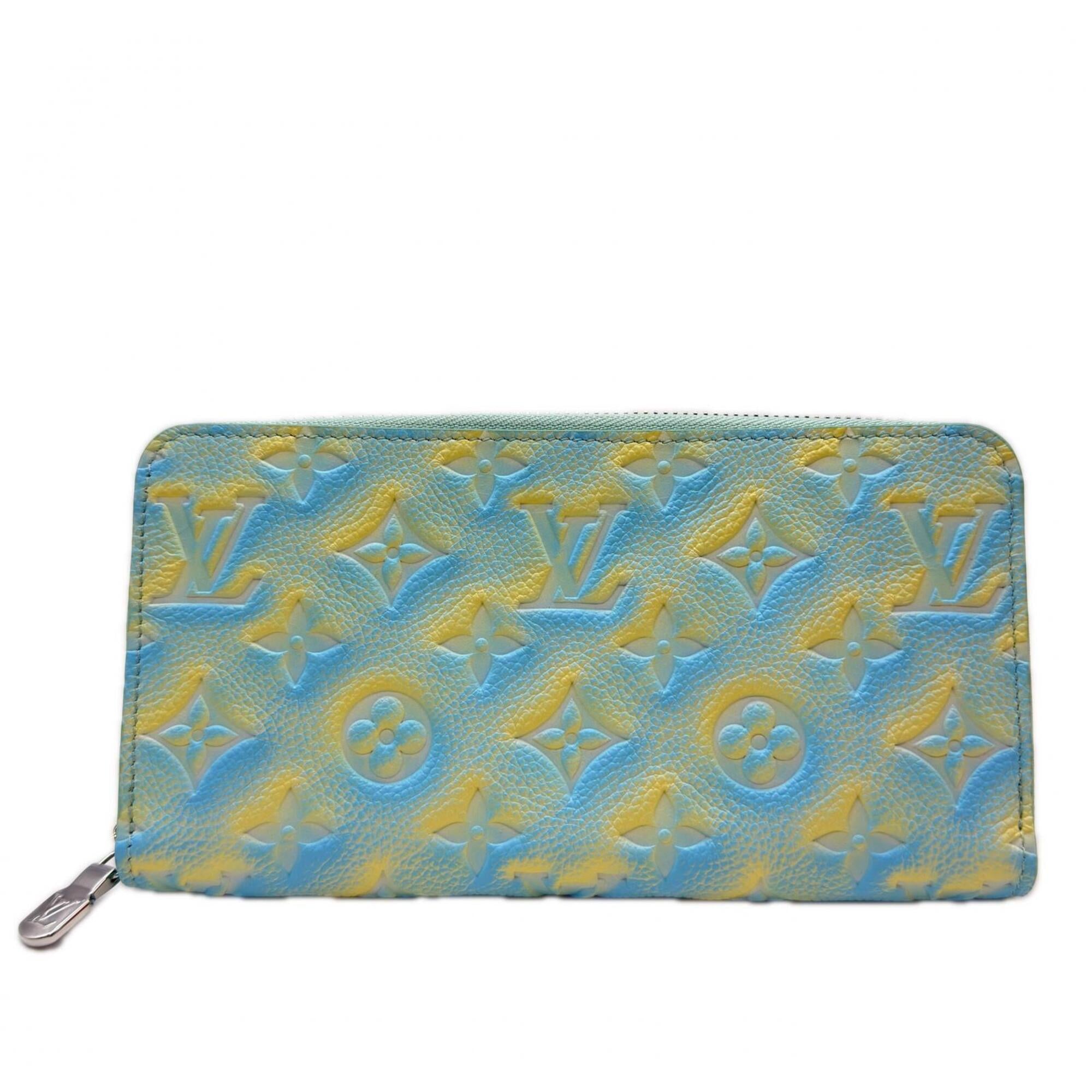 Louis Vuitton Monogram Empreinte Blue Yellow Leather Long Wallet (Bi-Fold) (Pre-Owned)