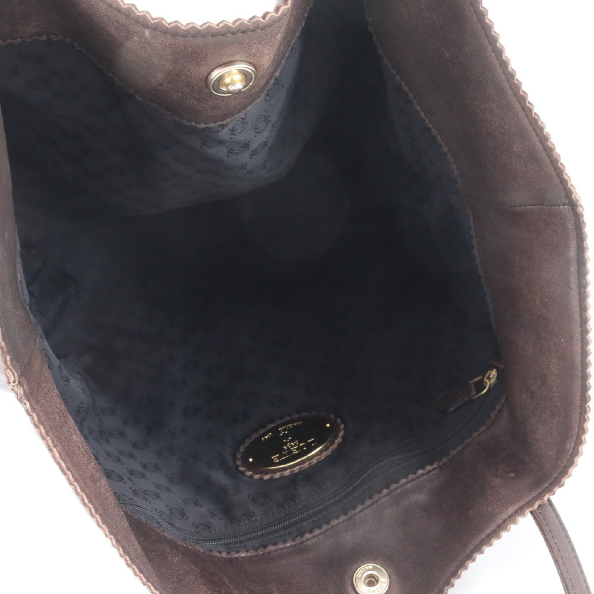 Loewe Dark Brown Leather Handbag Tote Bag (Pre-Owned)