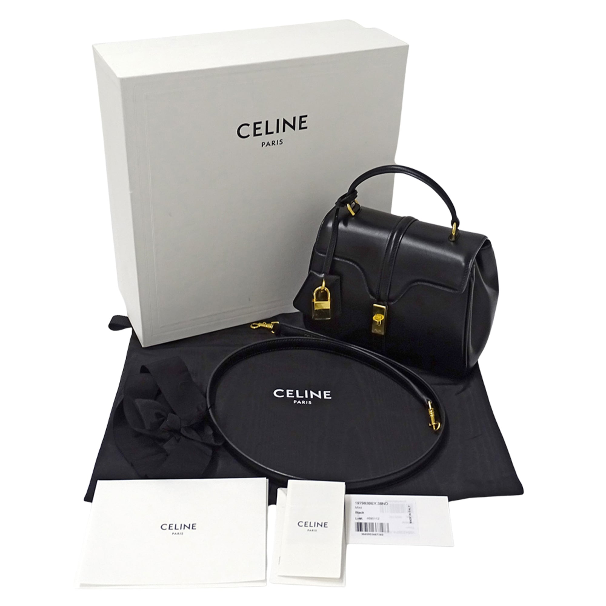 Celine Black Leather Handbag Shoulder Bag (Pre-Owned)