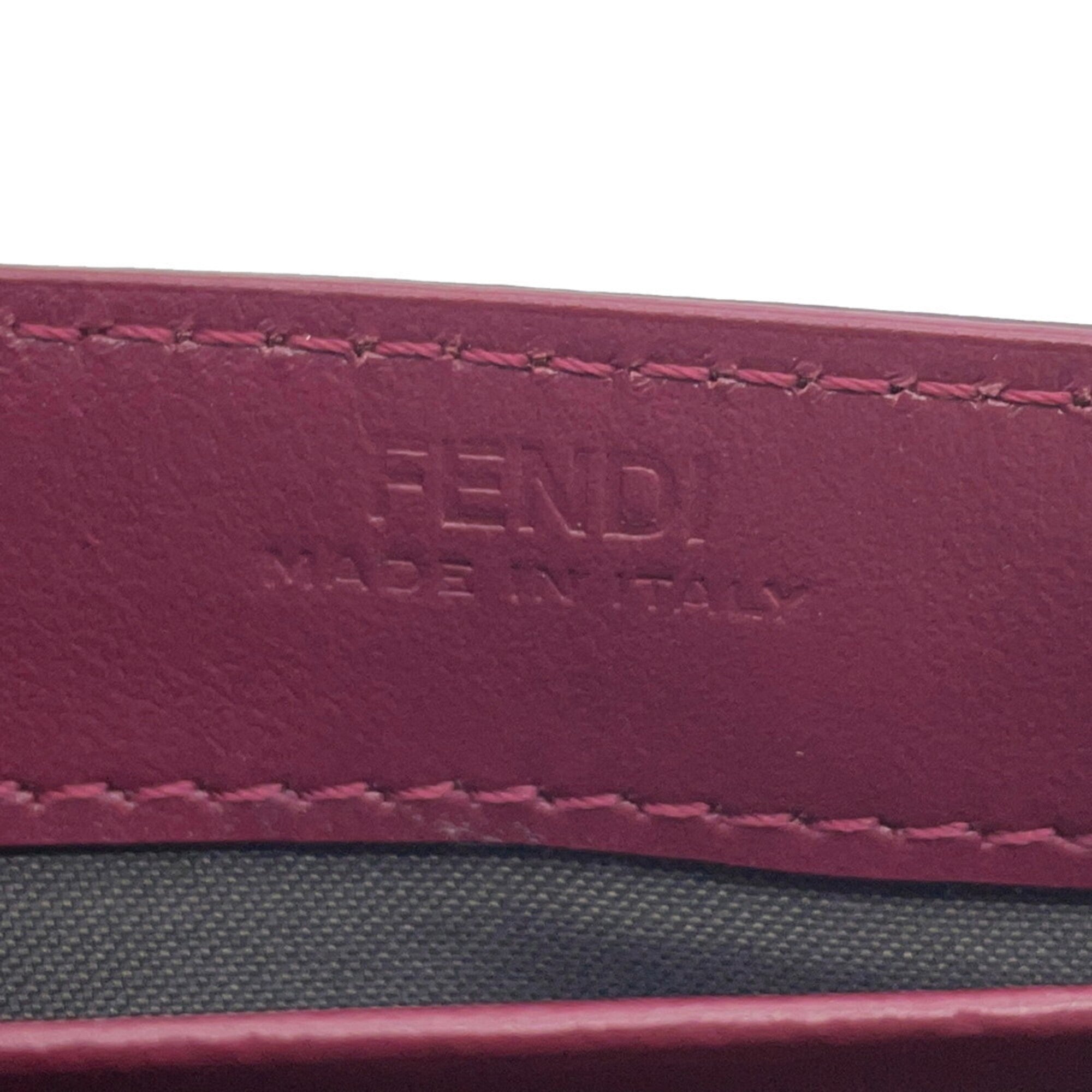 Fendi Bordeaux Purple Leather Chain/Shoulder Wallet (Pre-Owned)