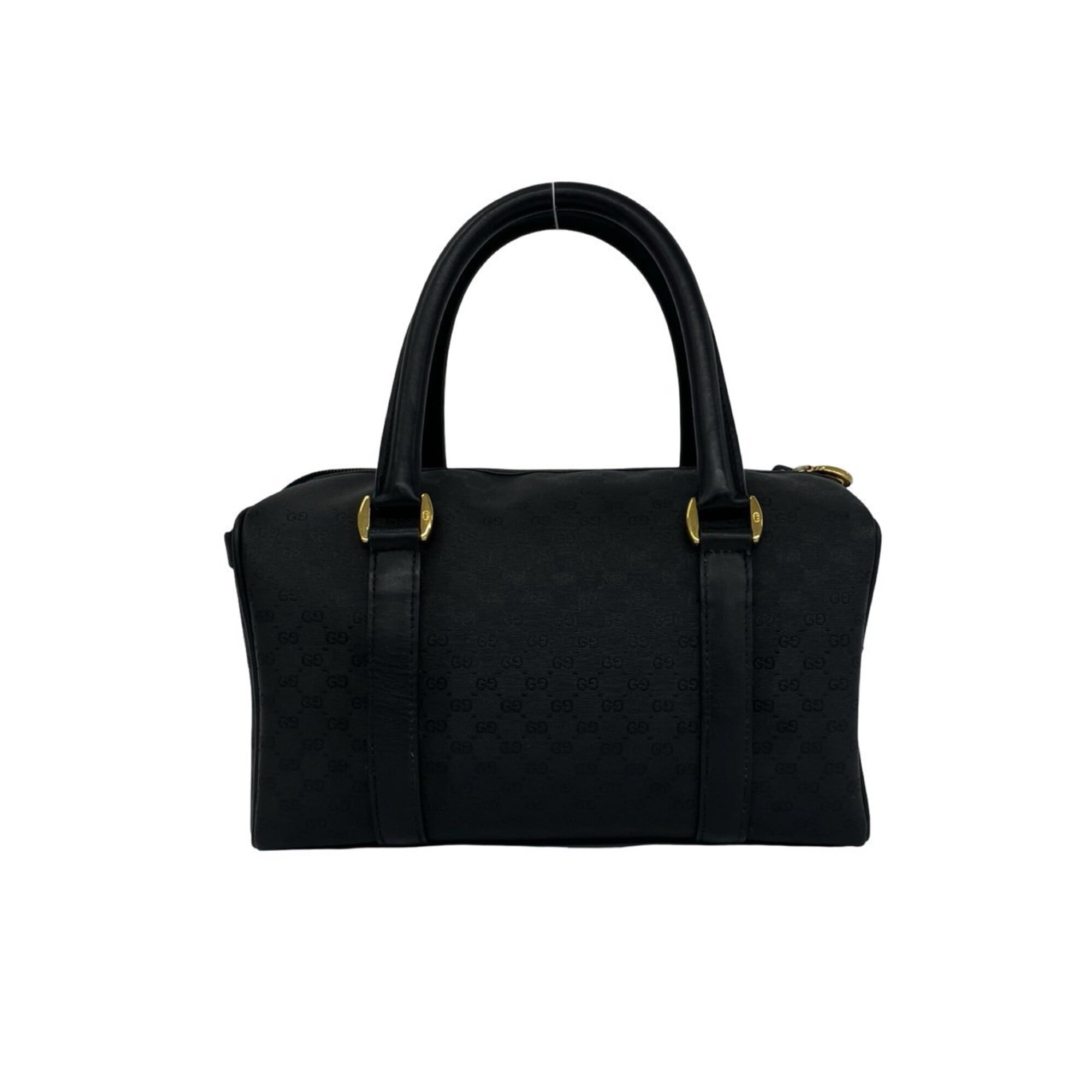 Gucci Black Leather Pvc Boston Bag Handbag (Pre-Owned)