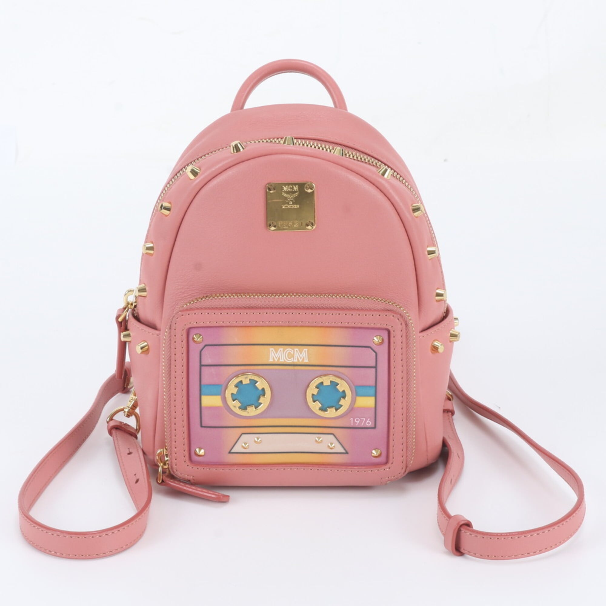 Mcm Pink Leather Shoulder Bag (Pre-Owned)