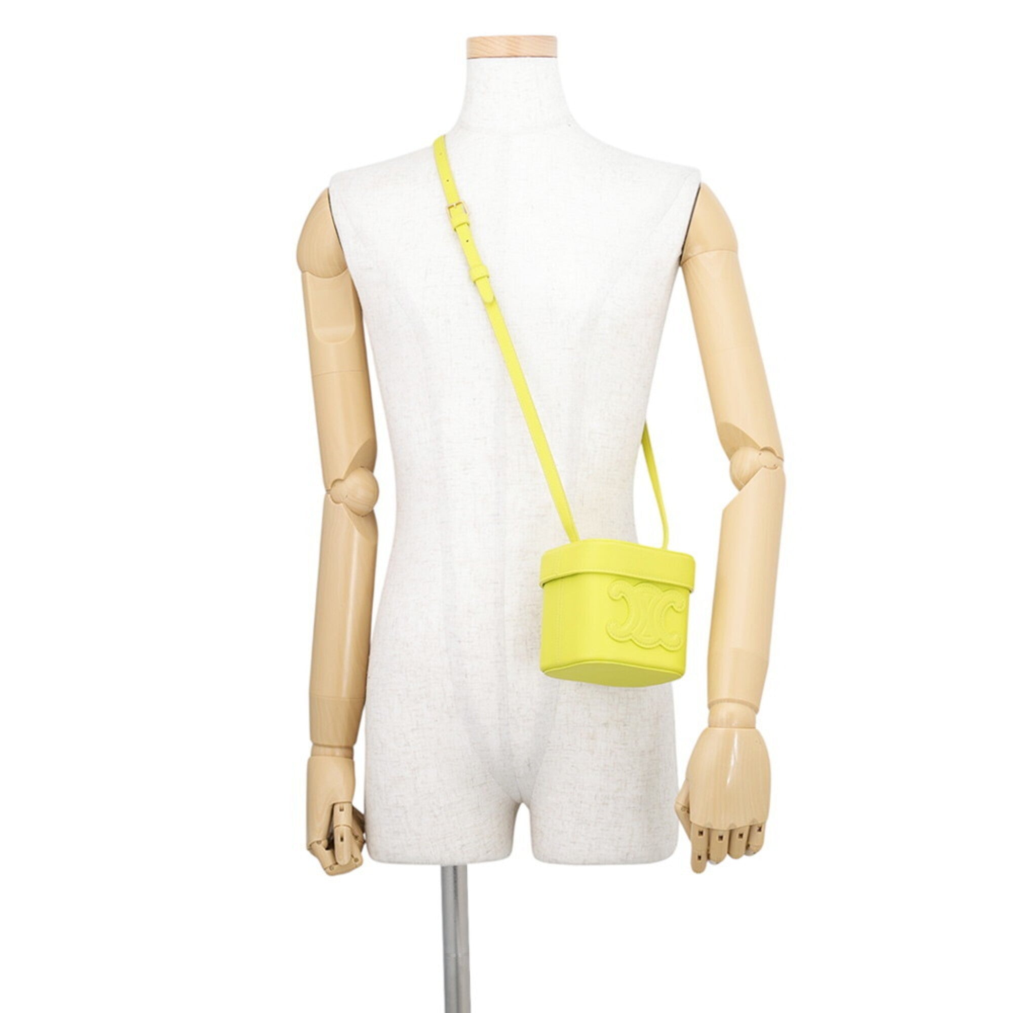 Celine Yellow Leather Handbag Shoulder Bag (Pre-Owned)