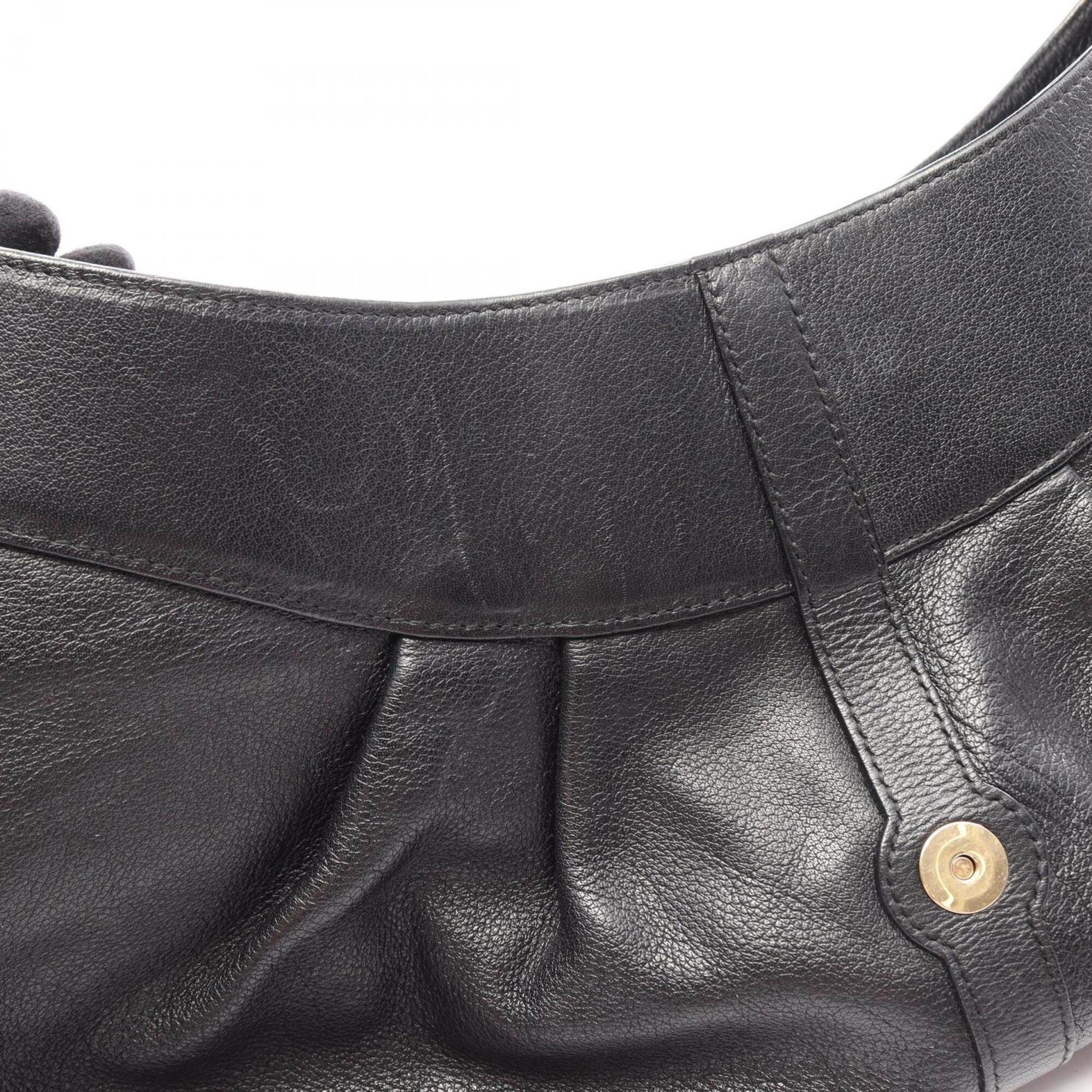 Bvlgari Black Leather Handbag Shoulder Bag (Pre-Owned)