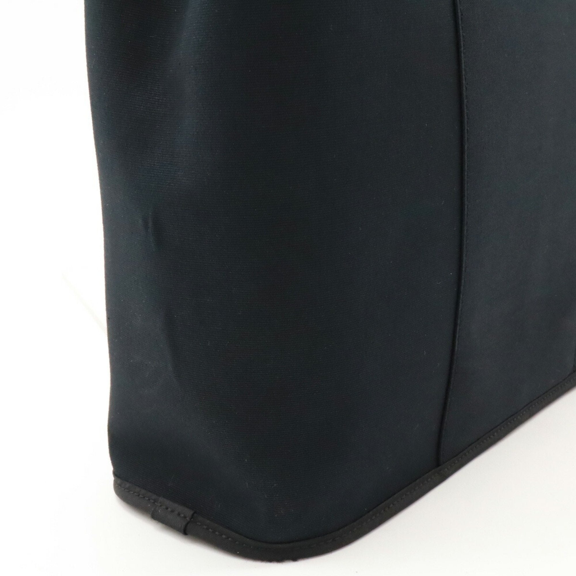 Hermes Black Toile Officier Leather Handbag Shoulder Bag Tote Bag (Pre-Owned)