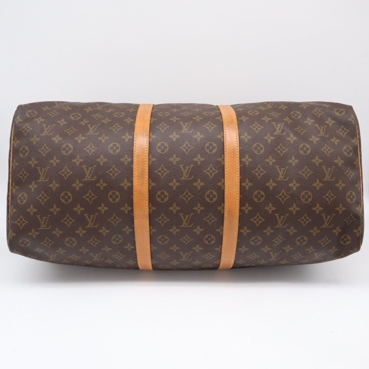 Louis Vuitton Monogram Beige Brown Coated Canvas Leather Boston Bag (Pre-Owned)