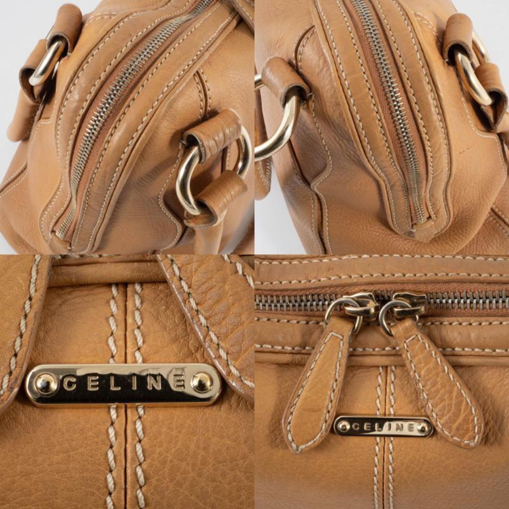 Celine Beige Leather Shoulder Bag (Pre-Owned)