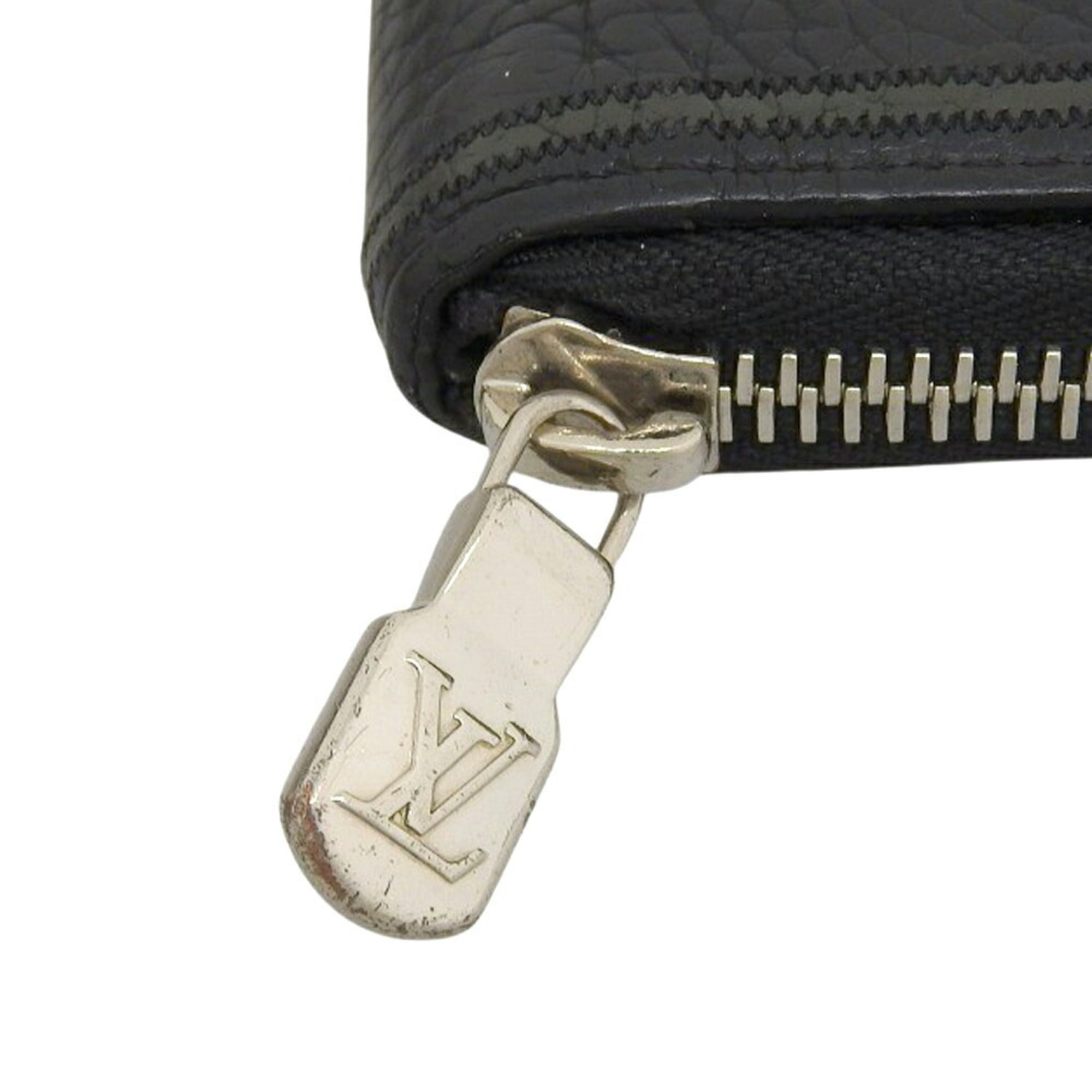 Louis Vuitton Black Leather Long Wallet (Bi-Fold) (Pre-Owned)