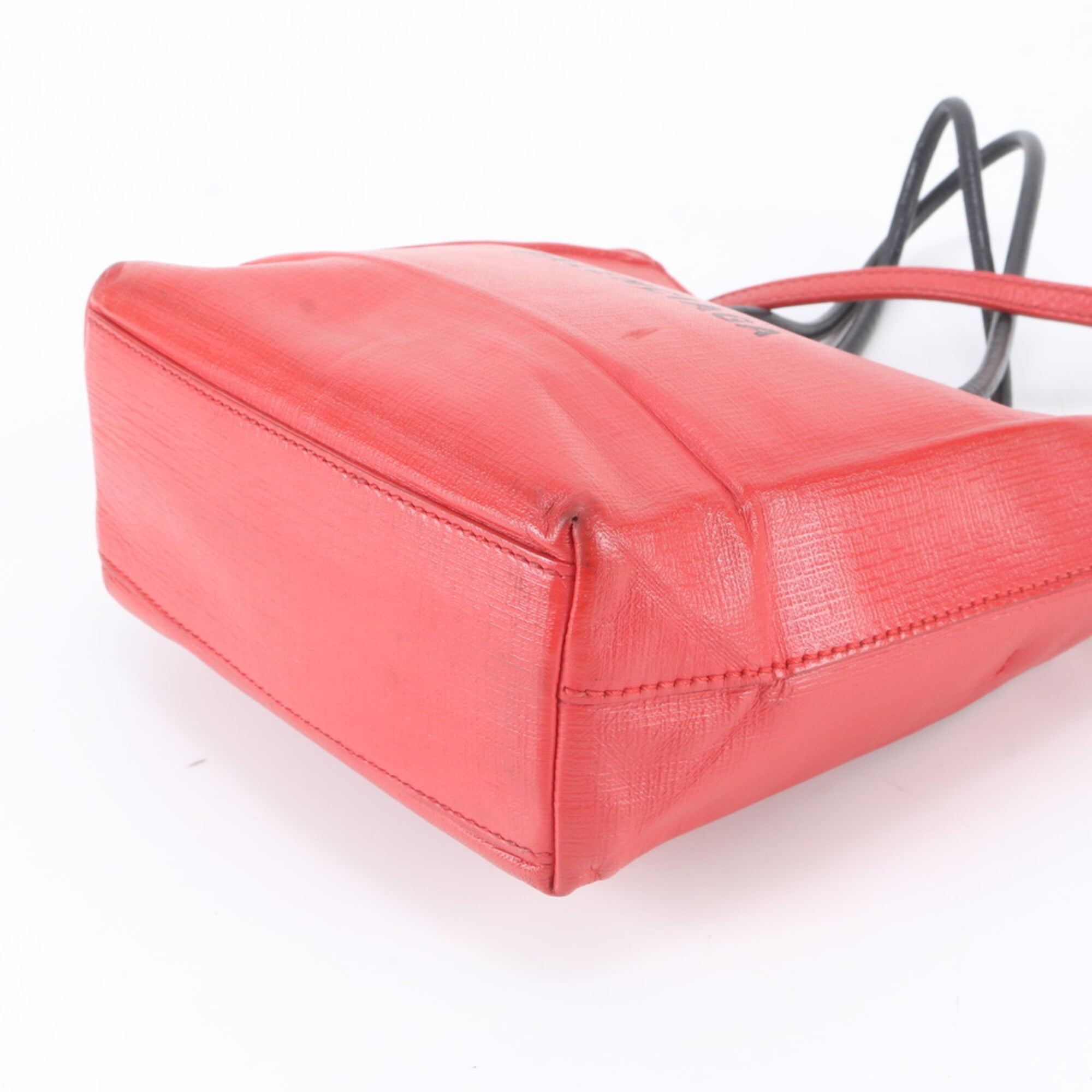 Balenciaga Red Color Leather Handbag Shoulder Bag Tote Bag (Pre-Owned)