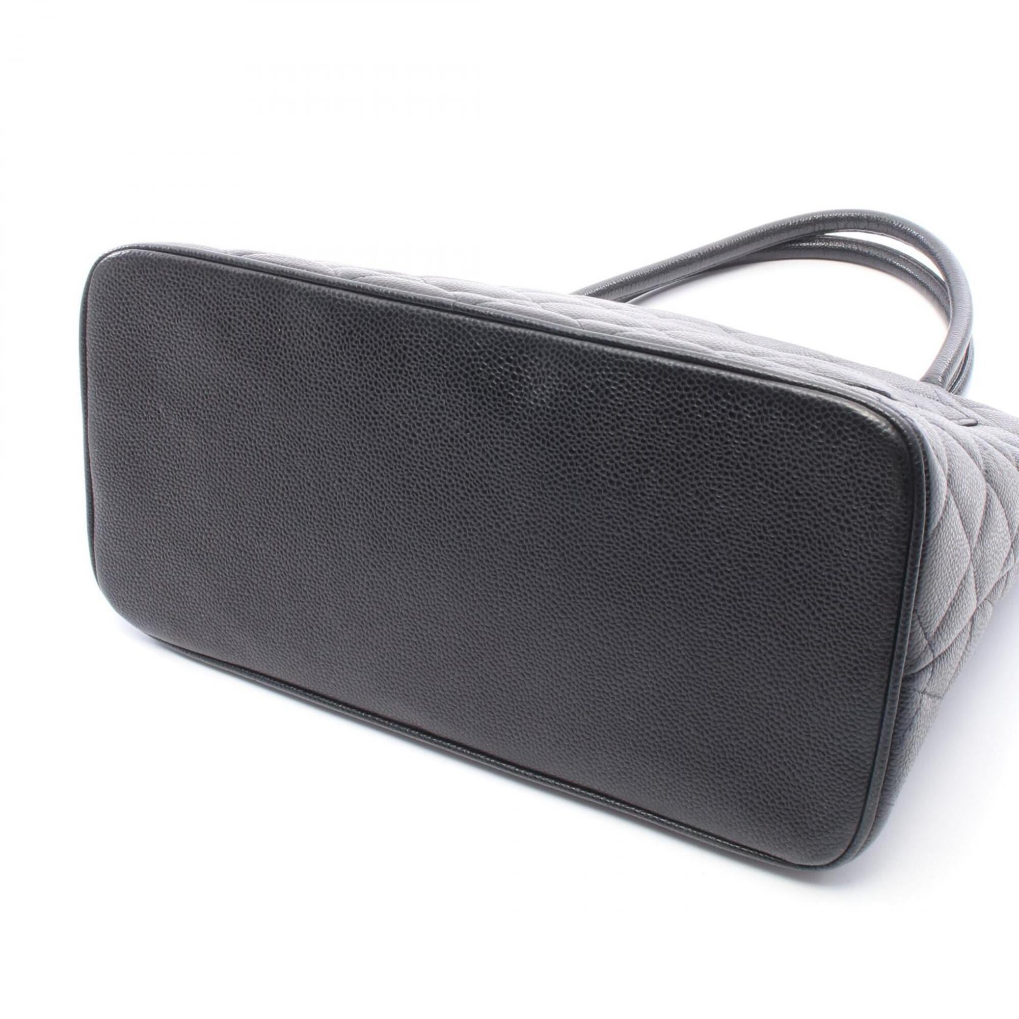 Chanel Black Grained Calfskin Handbag Tote Bag (Pre-Owned)