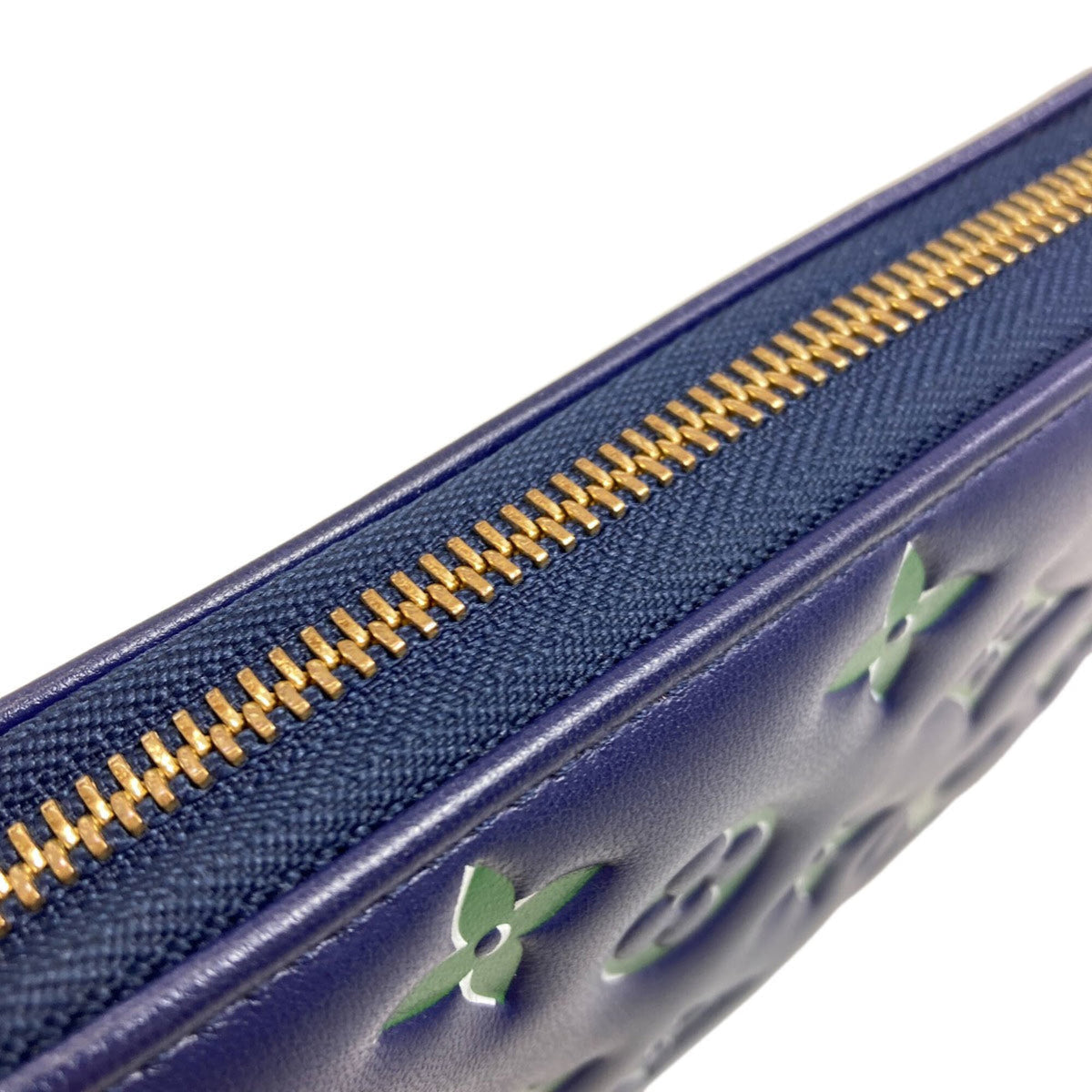 Louis Vuitton Blue Green Leather Long Wallet (Bi-Fold) (Pre-Owned)