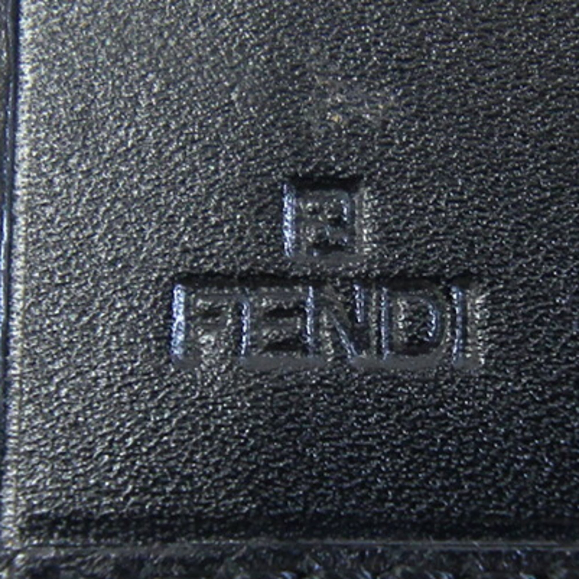 Fendi Black Canvas Leather Card Wallet (Pre-Owned)