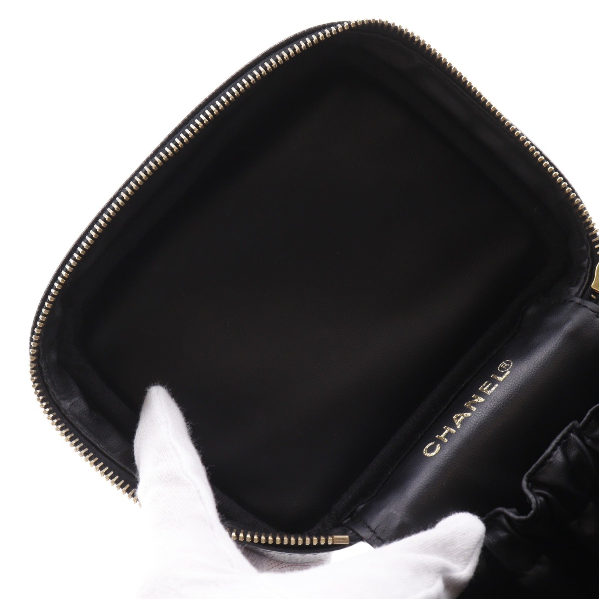 Chanel Black Grained Calfskin Vanity Bag (Pre-Owned)