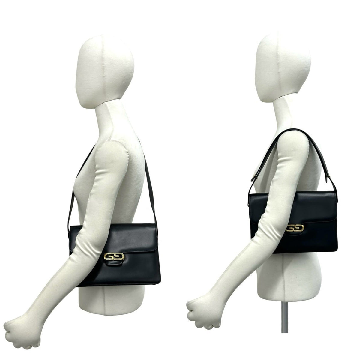 Gucci Black Leather Handbag Shoulder Bag (Pre-Owned)