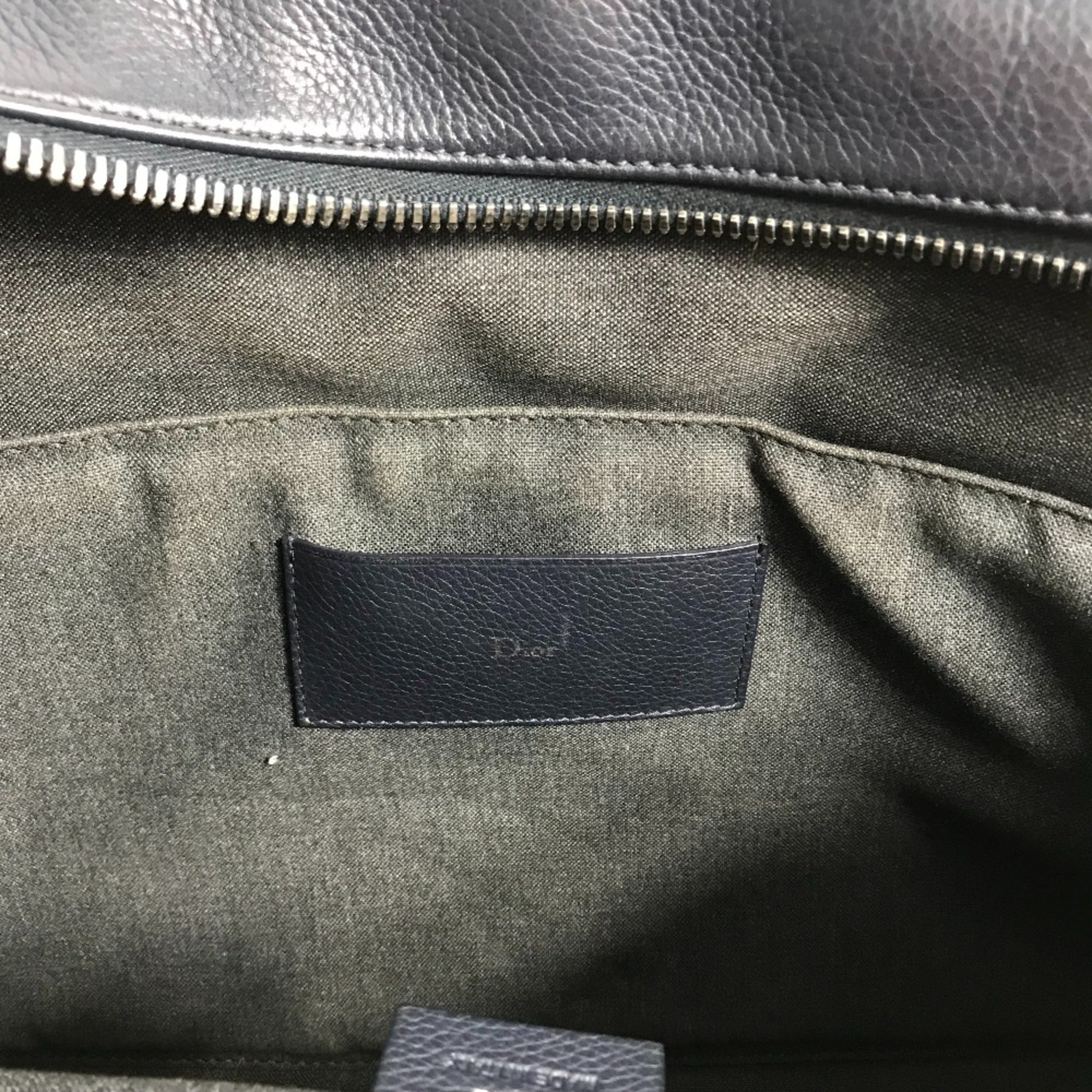 Dior Homme Navy Leather Briefcase (Pre-Owned)