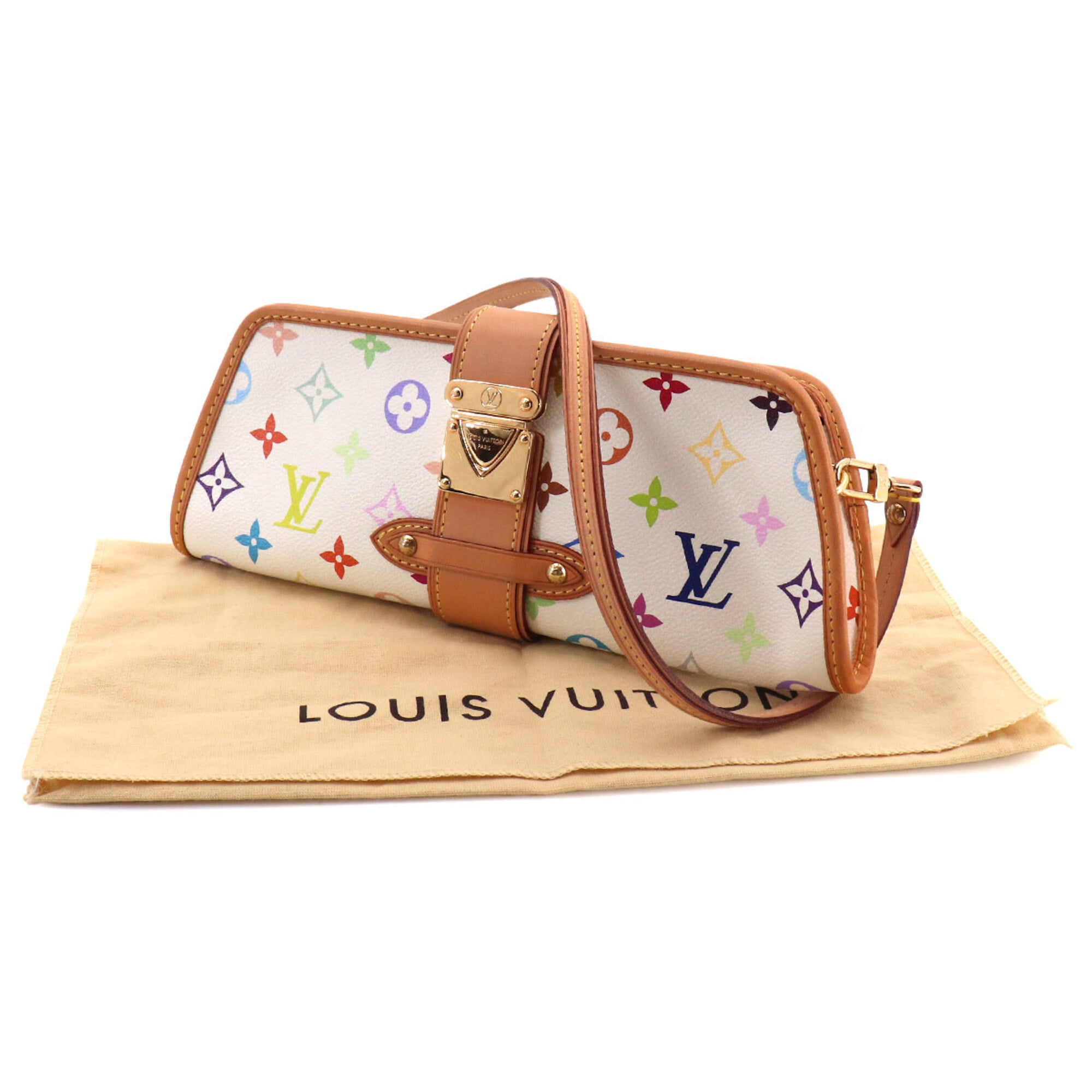Louis Vuitton Blanc Multi-Color Monogram Multicolore Canvas Handbag Shoulder Bag (Pre-Owned)