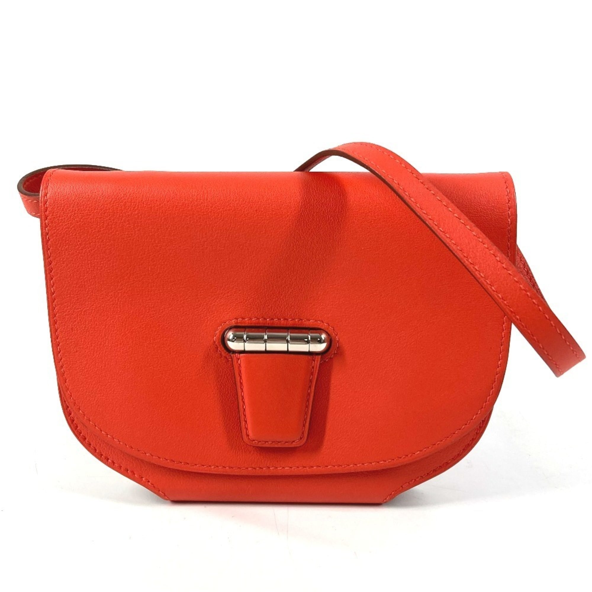 Hermes Red Color Swift Leather Pochette Shoulder Bag (Pre-Owned)