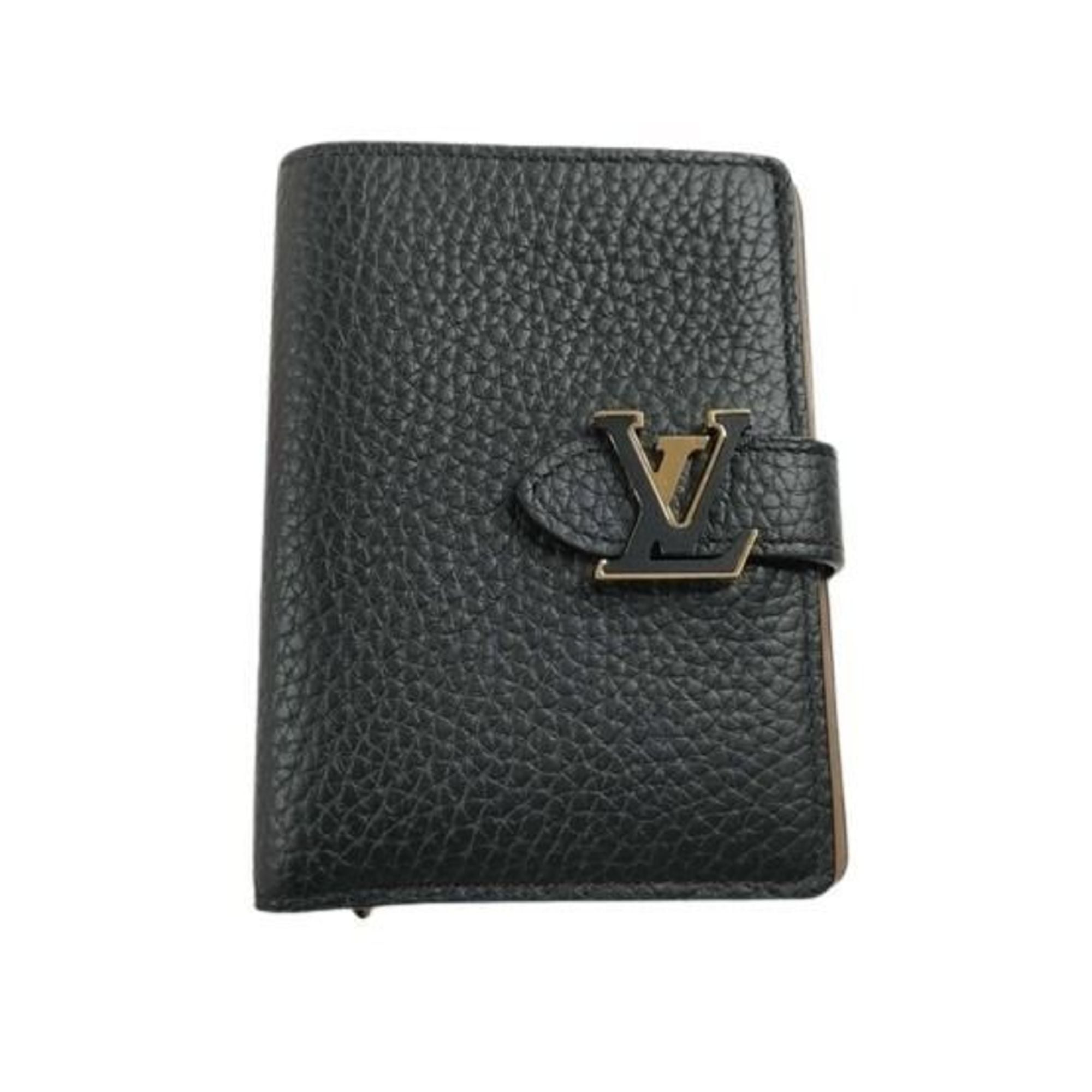 Louis Vuitton Noir Leather Wallet (Bi-Fold) (Pre-Owned)