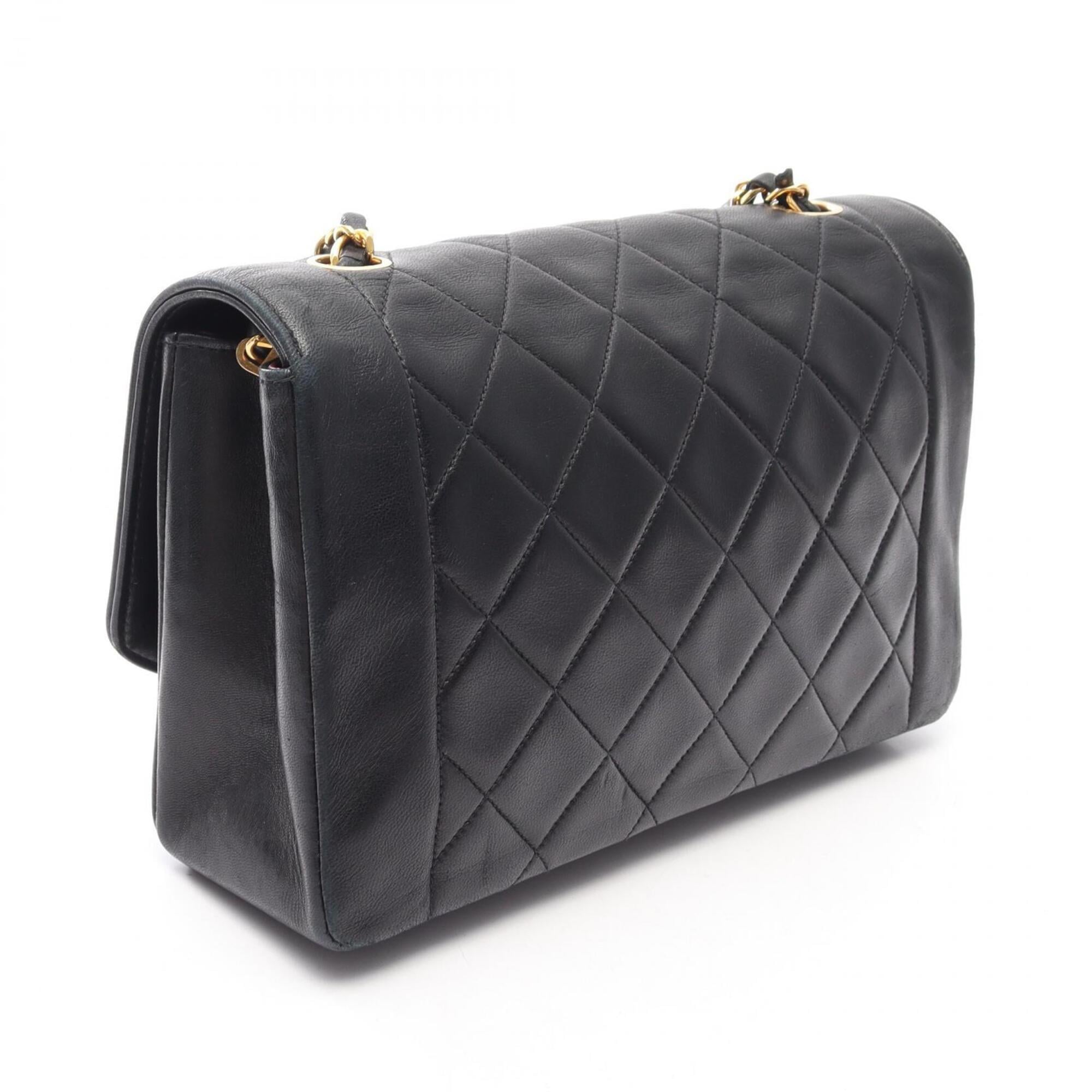 Chanel Black Leather Handbag Shoulder Bag (Pre-Owned)