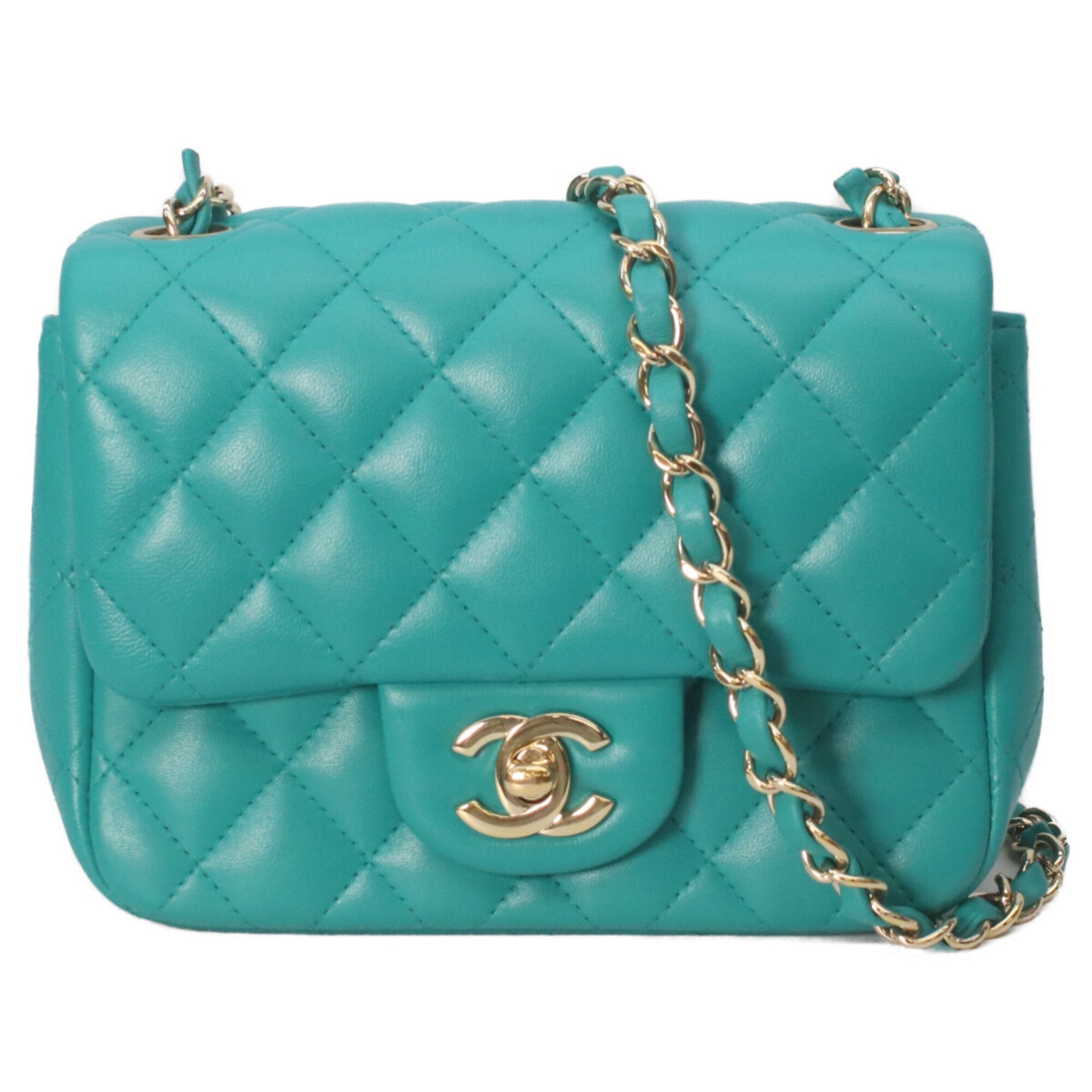 Chanel Emerald Green Leather Shoulder Bag (Pre-Owned)