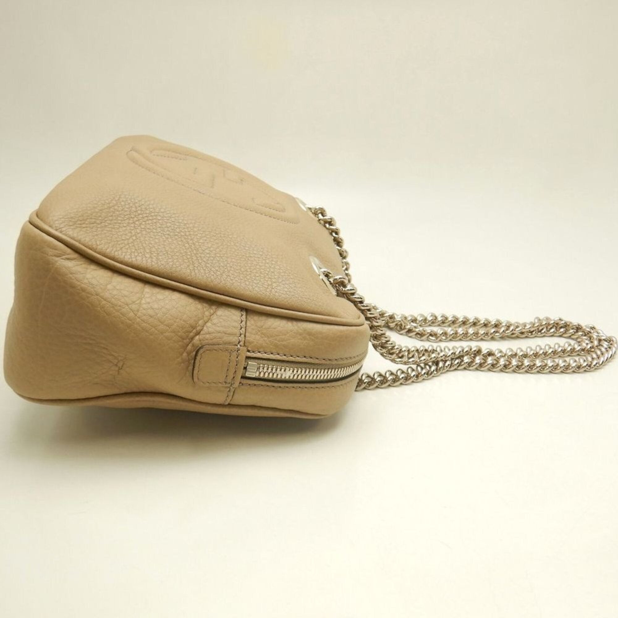 Gucci Soho Beige Leather Shoulder Bag (Pre-Owned)