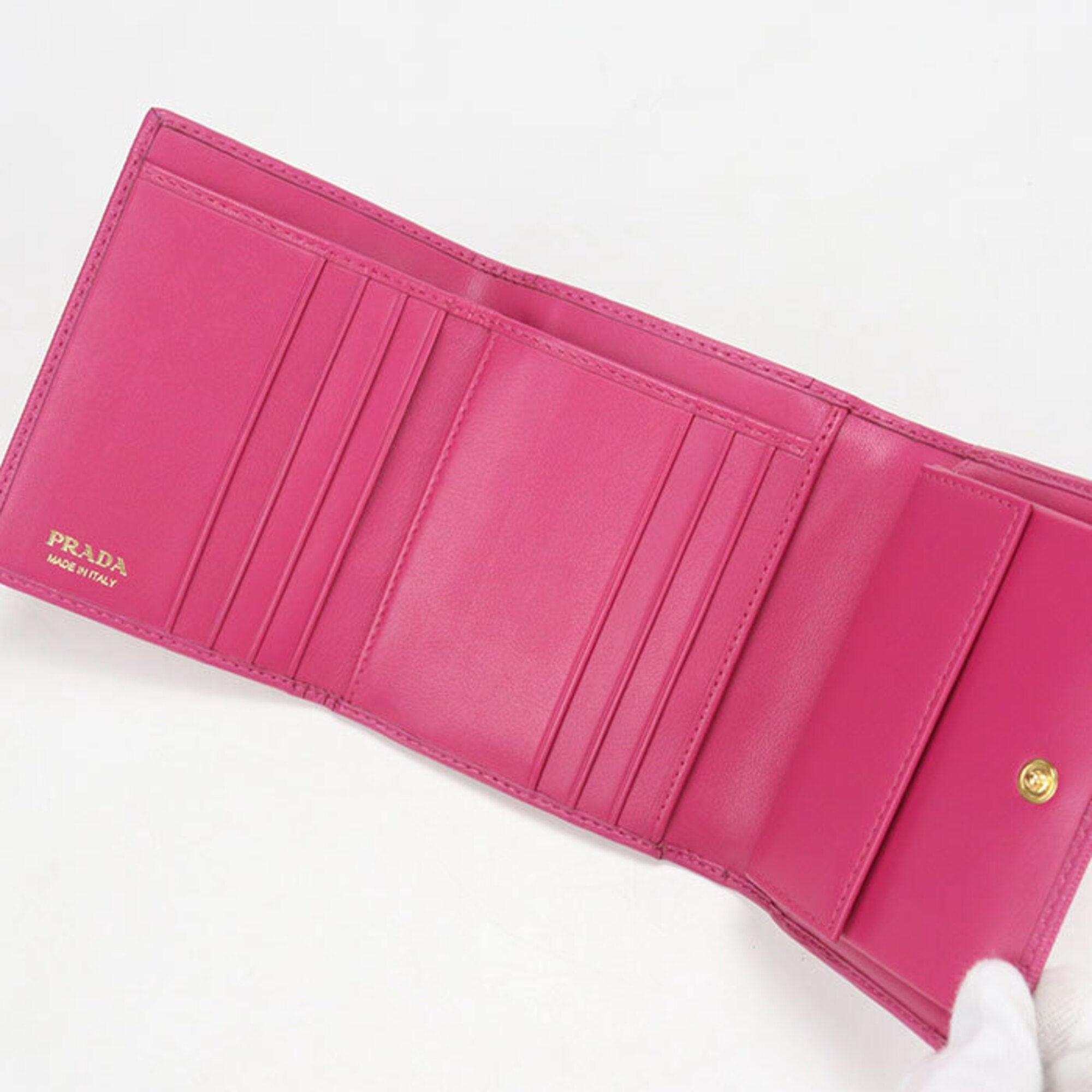 Prada Pink Leather Wallet (Tri-Fold) (Pre-Owned)