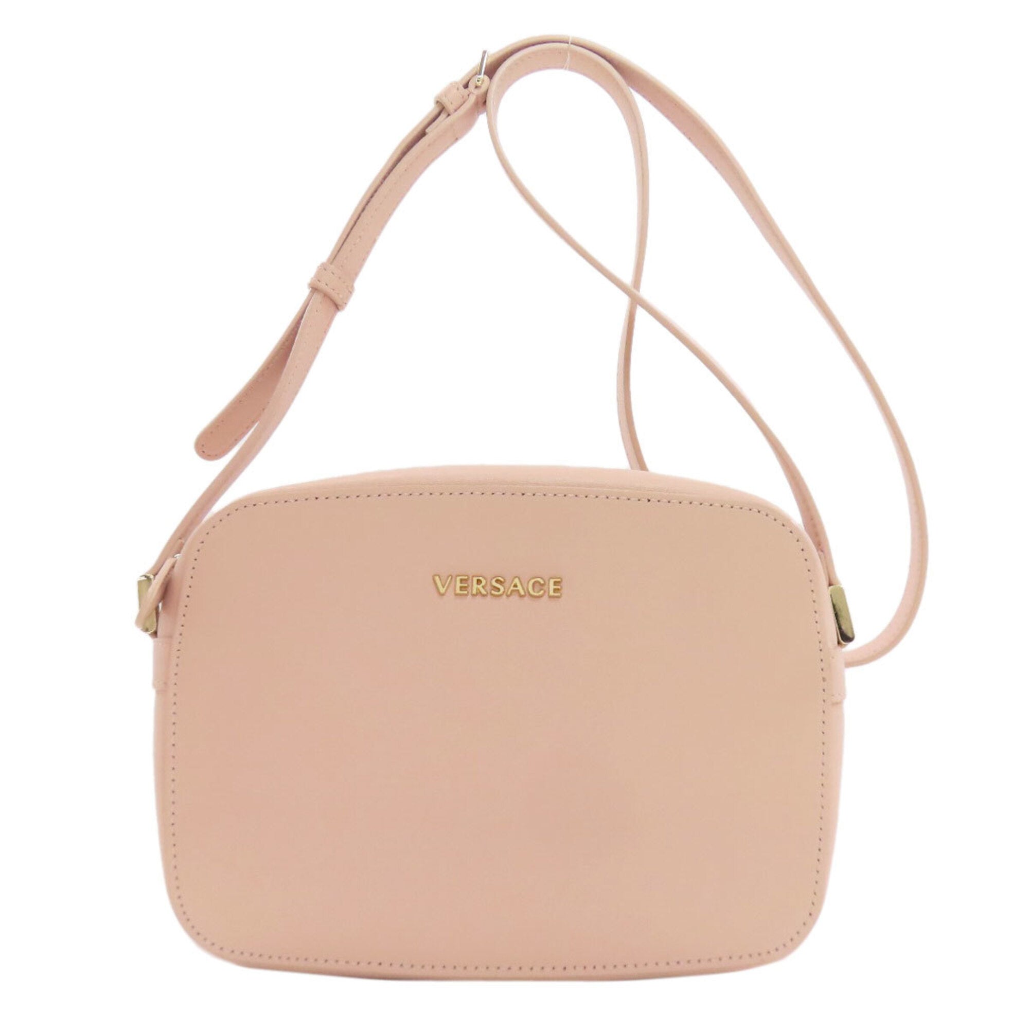 Versace Pink Leather Shoulder Bag (Pre-Owned)