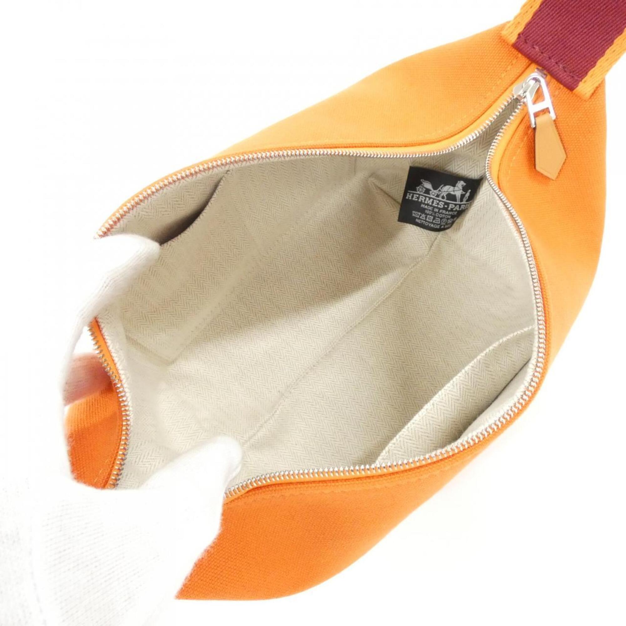 Hermes Feu Orange Canvas Pouch (Pre-Owned)