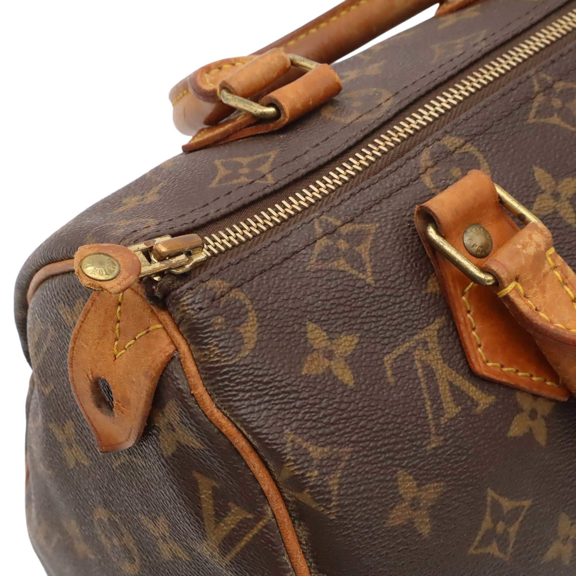 Louis Vuitton Brown White Monogram Handbag (Pre-Owned)