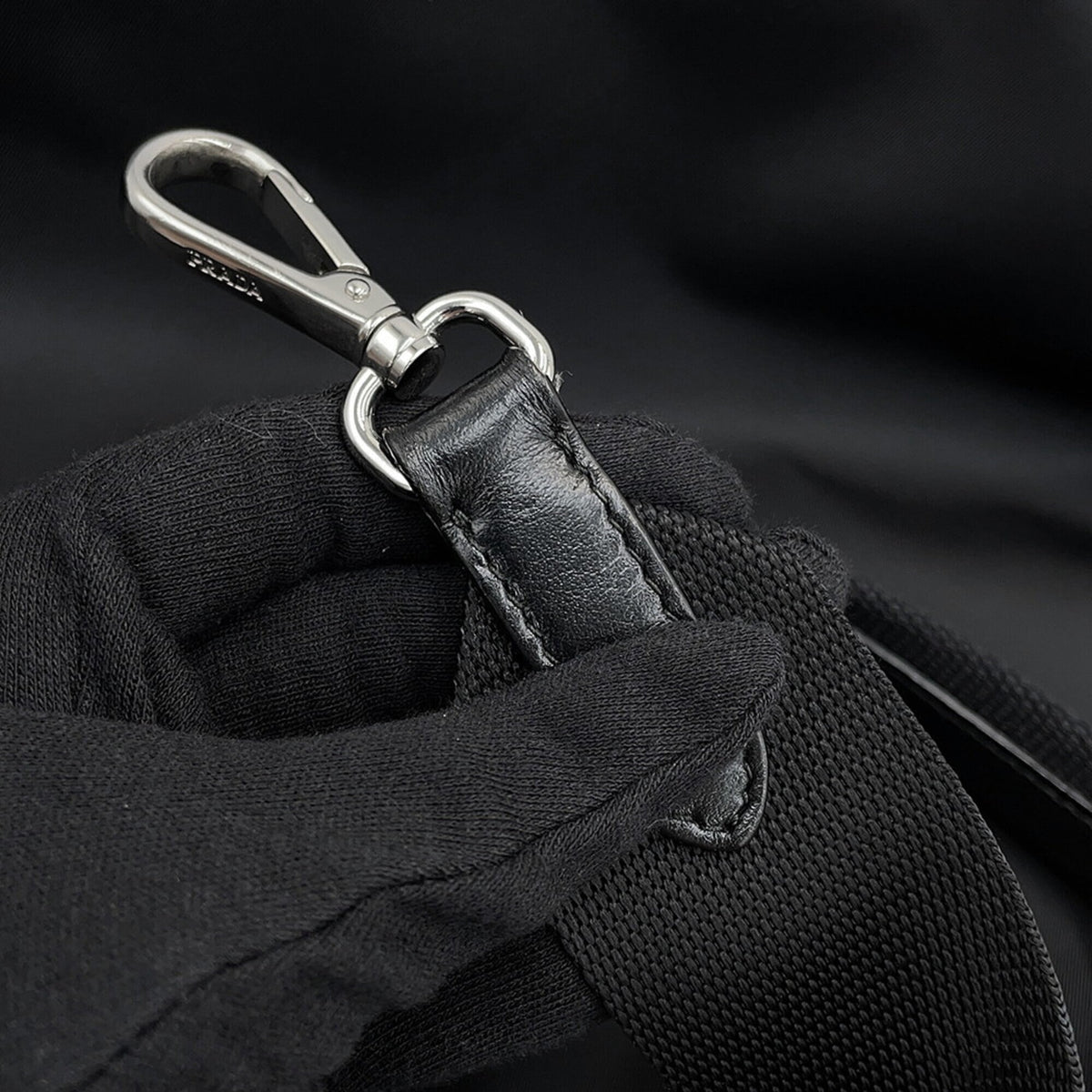 Prada Black Nylon Handbag Shoulder Bag (Pre-Owned)