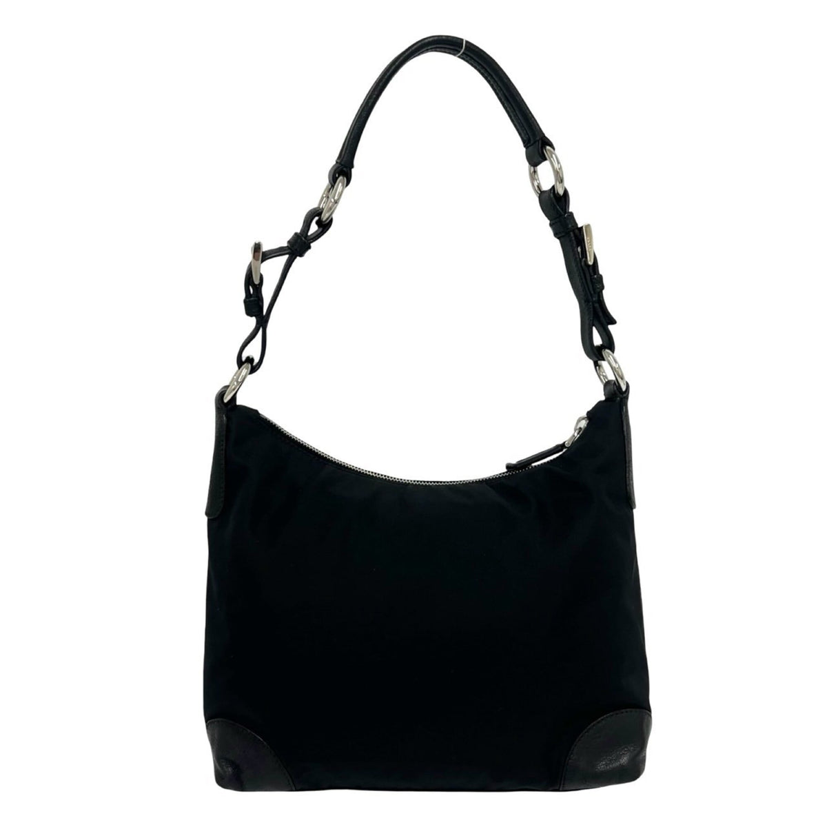 Prada Black Nylon Leather Shoulder Bag (Pre-Owned)