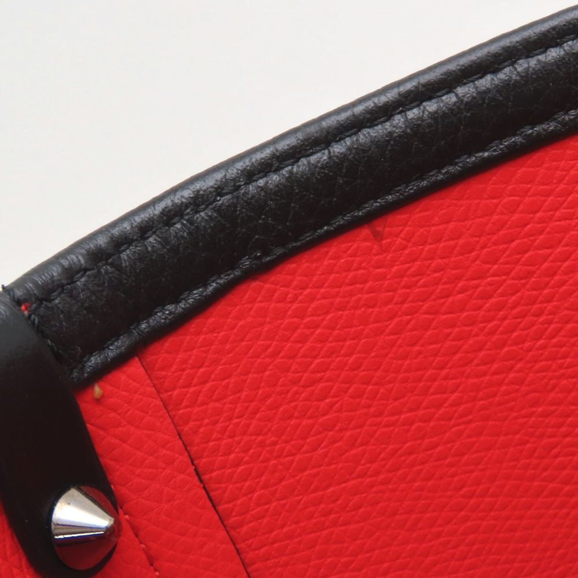 Christian Louboutin Black Red Color Leather Handbag (Pre-Owned)