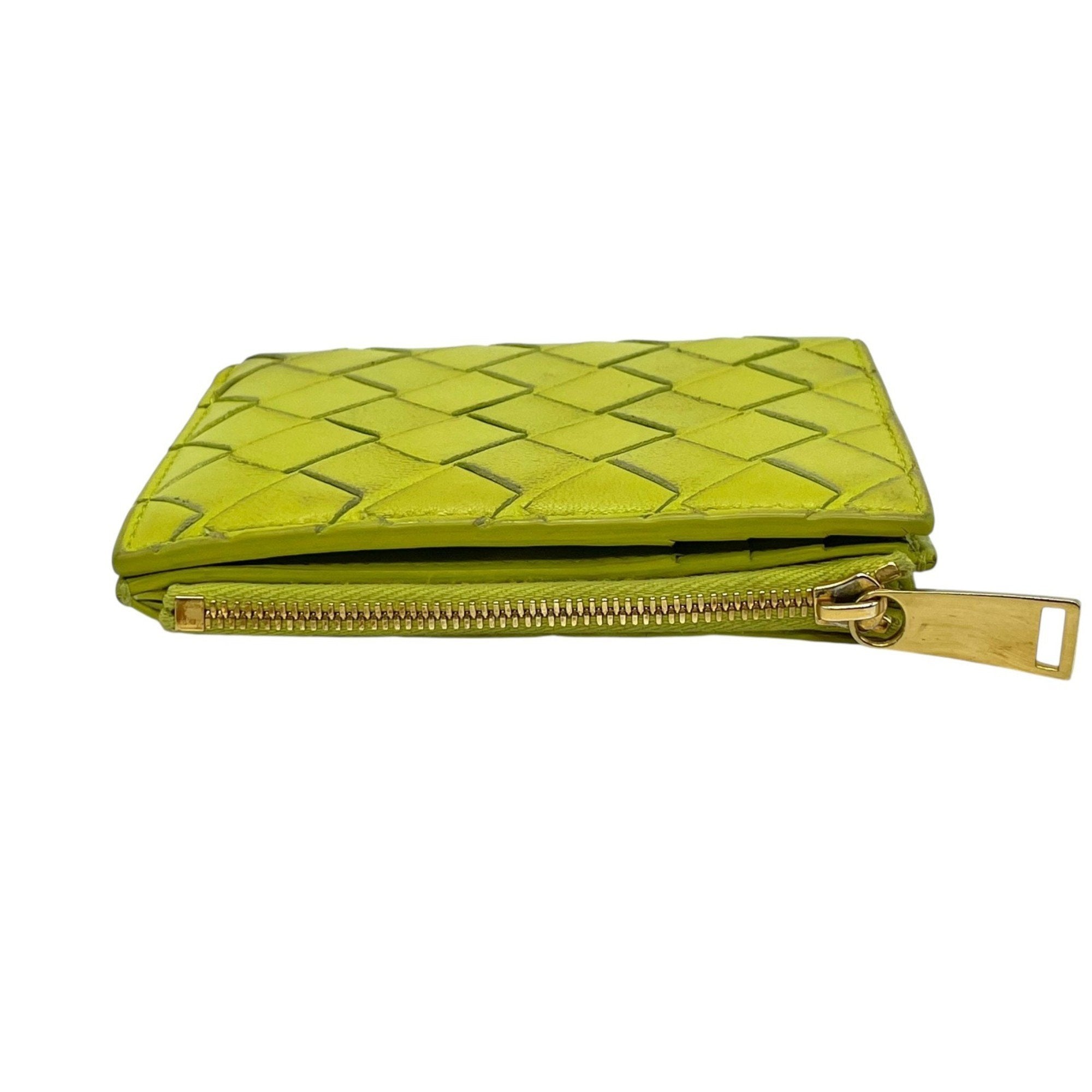 Bottega Veneta Green Intrecciato Wallet (Bi-Fold) (Pre-Owned)