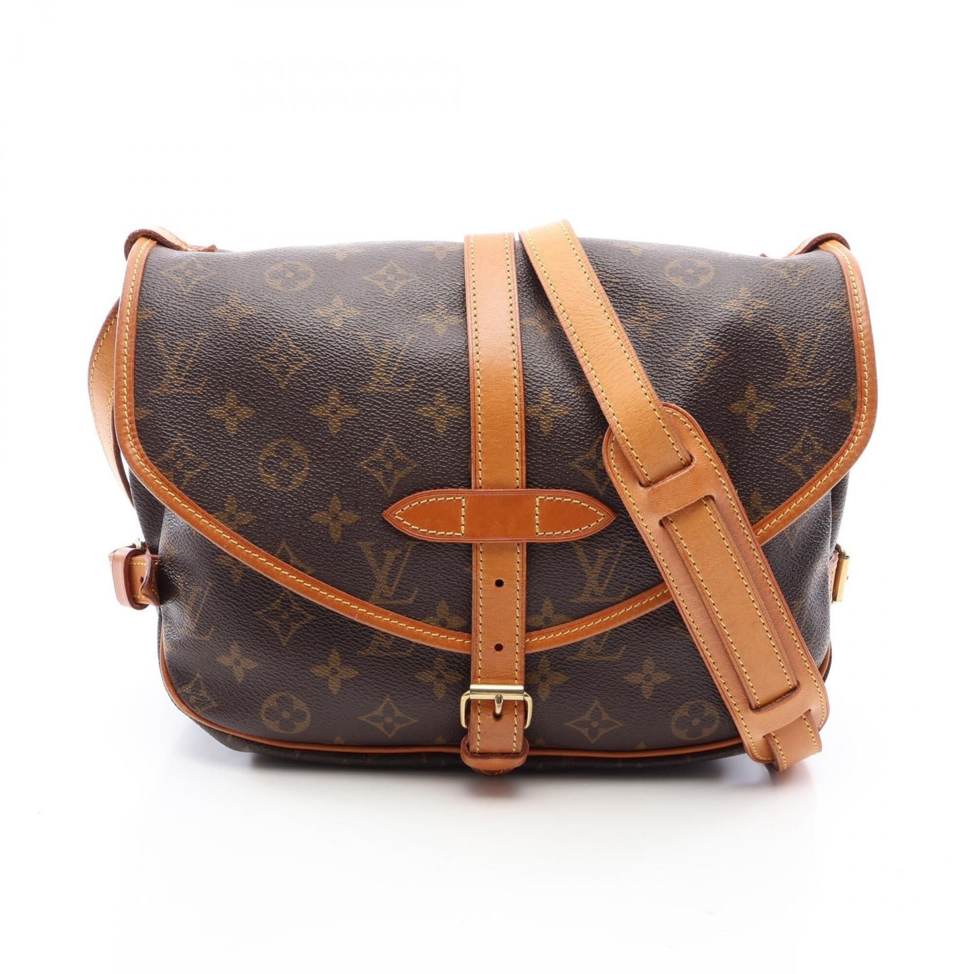 Louis Vuitton Brown Coated Canvas Pvc Monogram Leather Handbag Shoulder Bag (Pre-Owned)