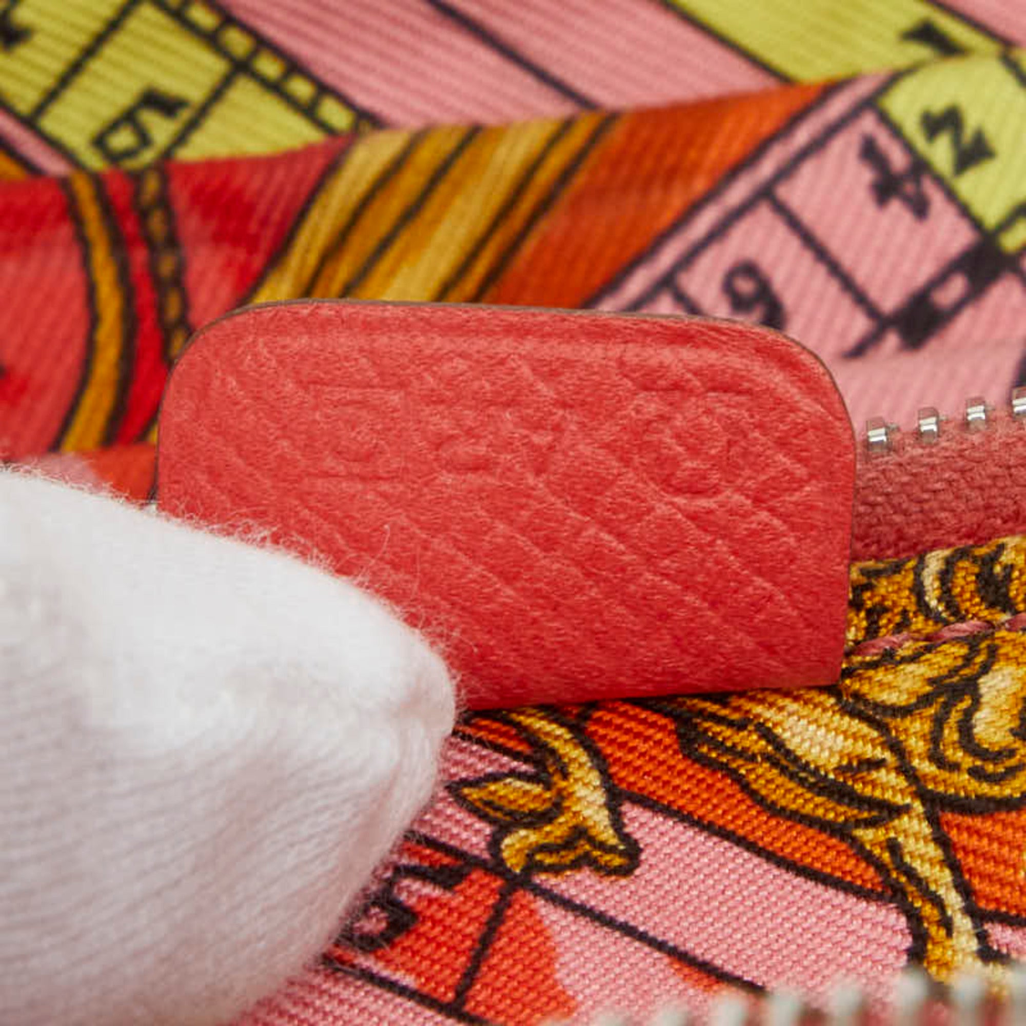 Hermes Silk'in Red Color Epsom Leather Long Wallet (Bi-Fold) (Pre-Owned)