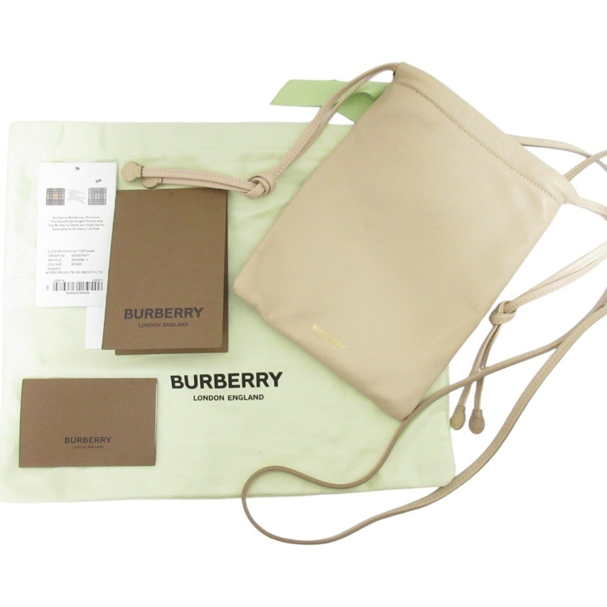 Burberry Beige Leather Pochette Pouch (Pre-Owned)