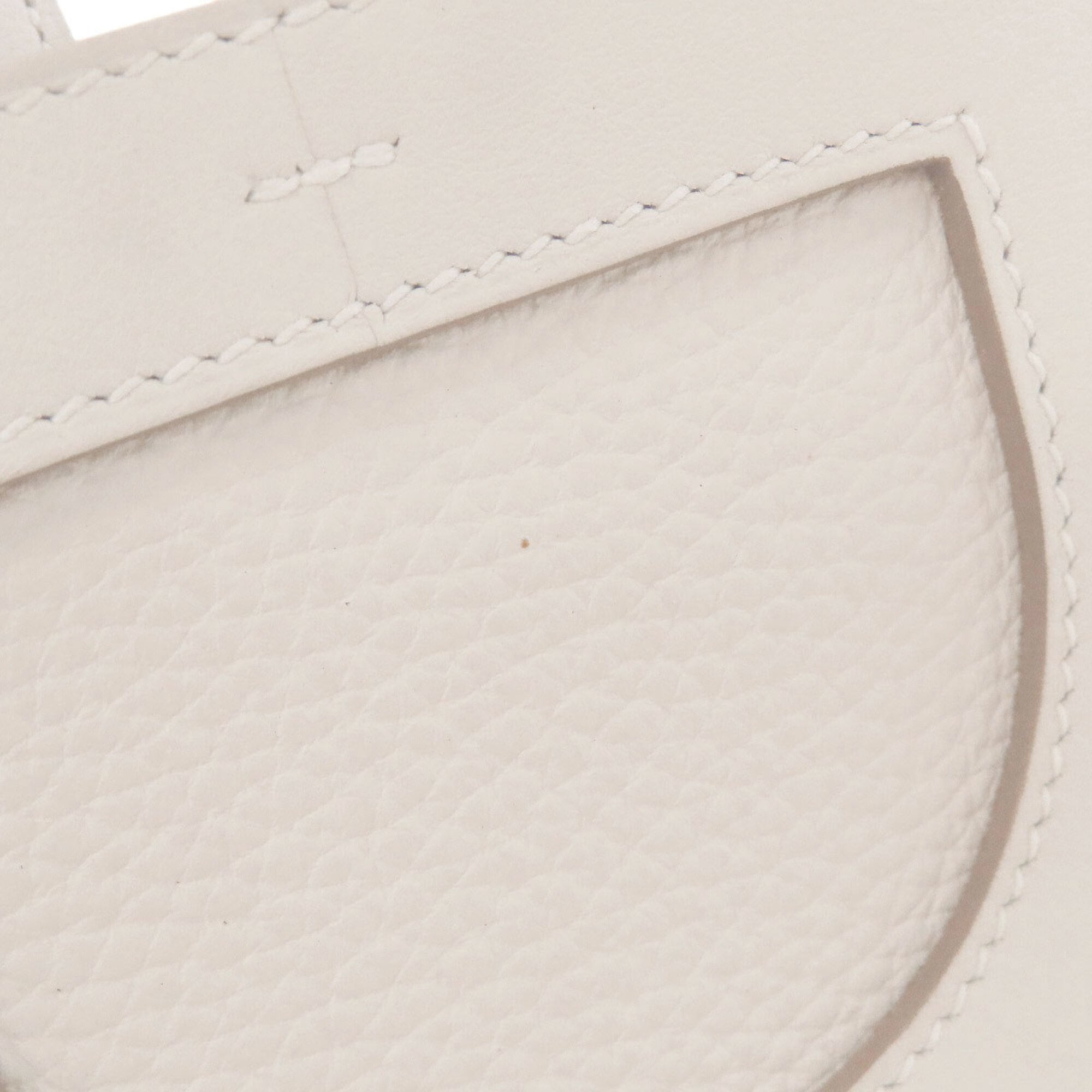 Hermes White Taurillon Clemence Leather Handbag (Pre-Owned)