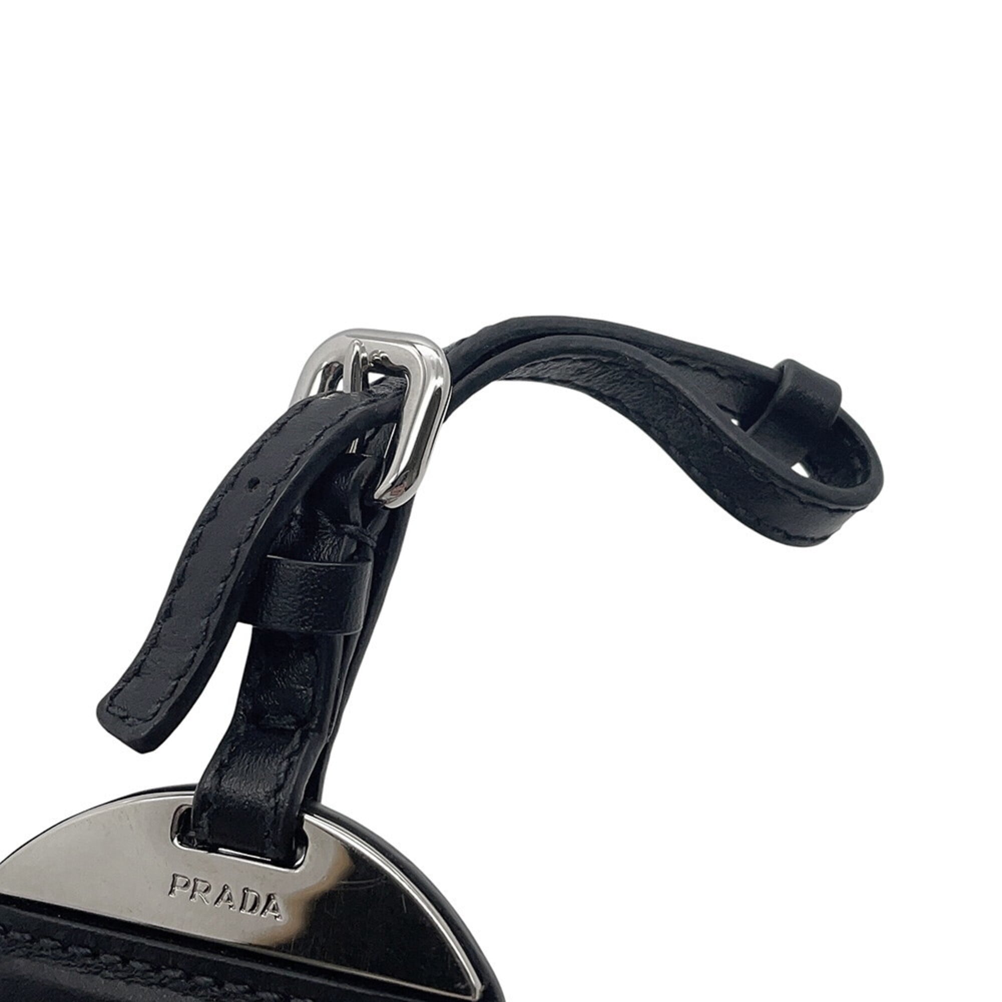 Prada Black Nylon Leather Handbag Shoulder Bag (Pre-Owned)