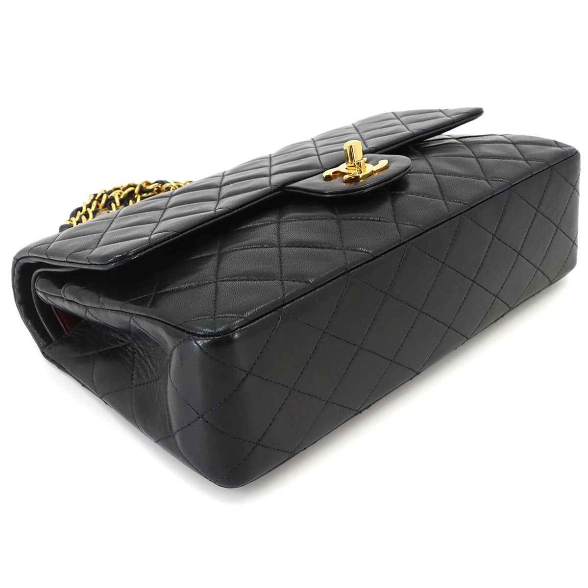 Chanel Matelasse Black Leather Handbag Shoulder Bag (Pre-Owned)