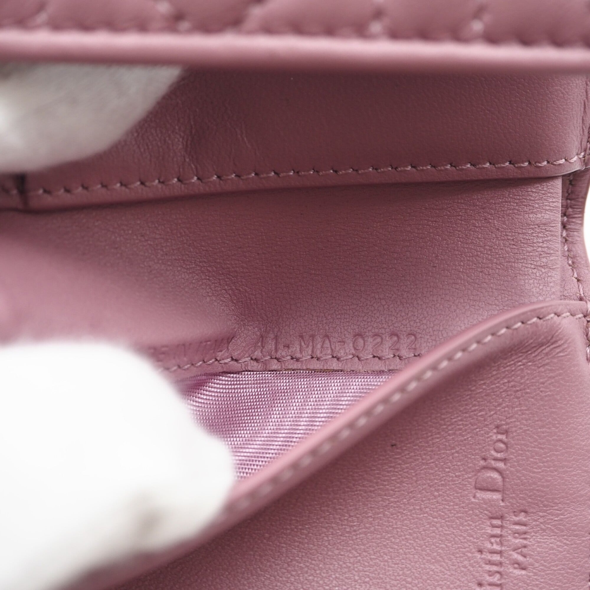 Christian Dior Lady Dior Pink Leather Wallet (Tri-Fold) (Pre-Owned)