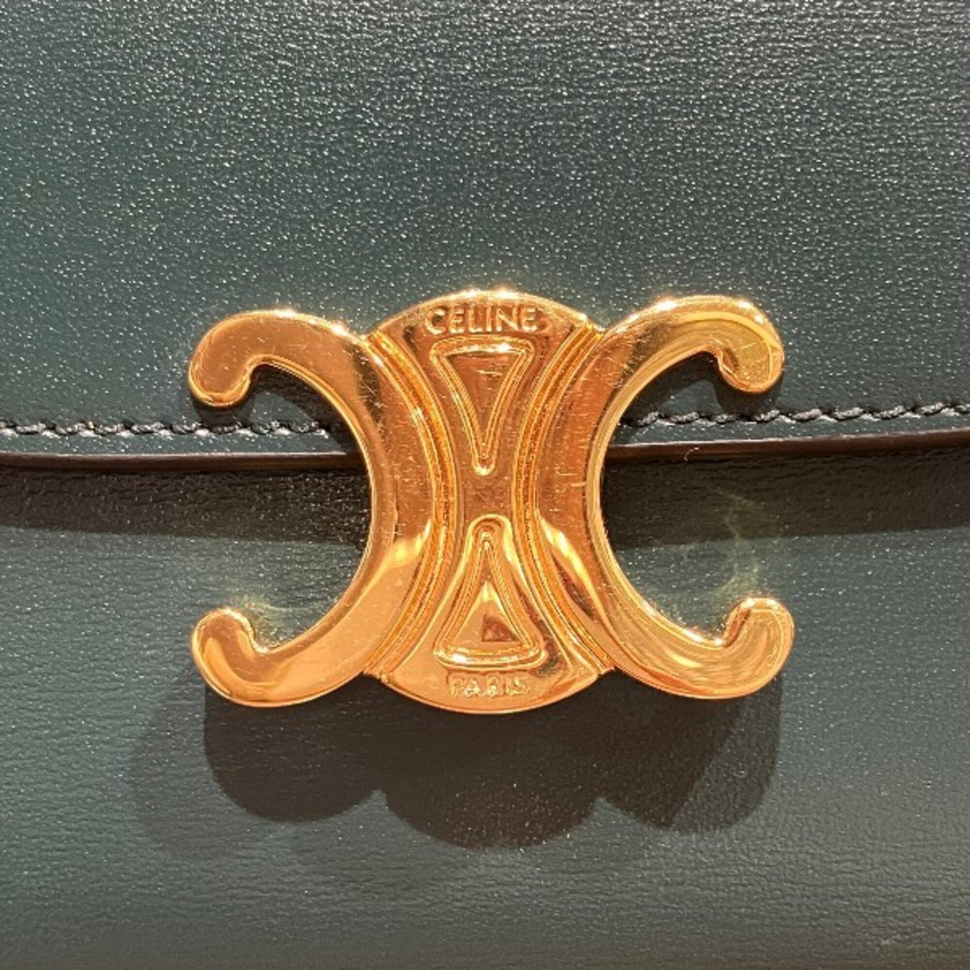 Celine Green Leather Wallet (Tri-Fold) (Pre-Owned)