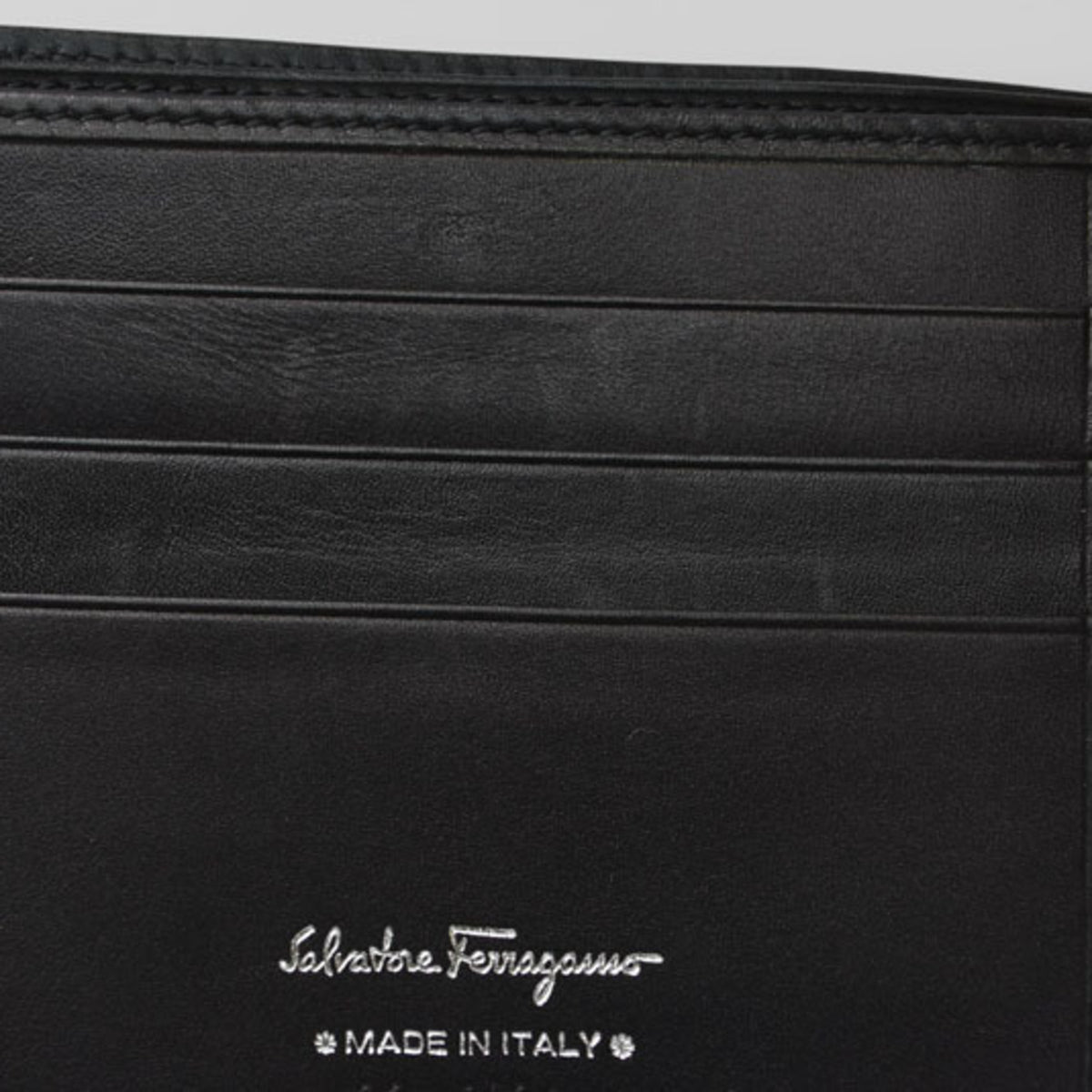 Salvatore Ferragamo Black Canvas Wallet (Bi-Fold) (Pre-Owned)