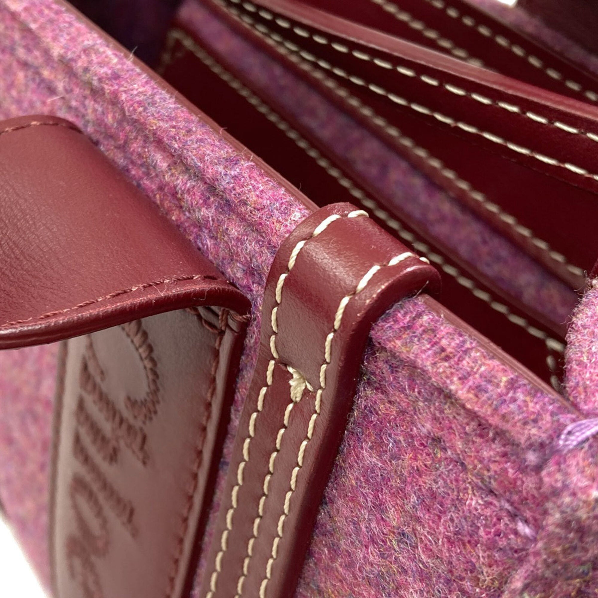 Chloé Bordeaux Pink Felt Leather Handbag (Pre-Owned)