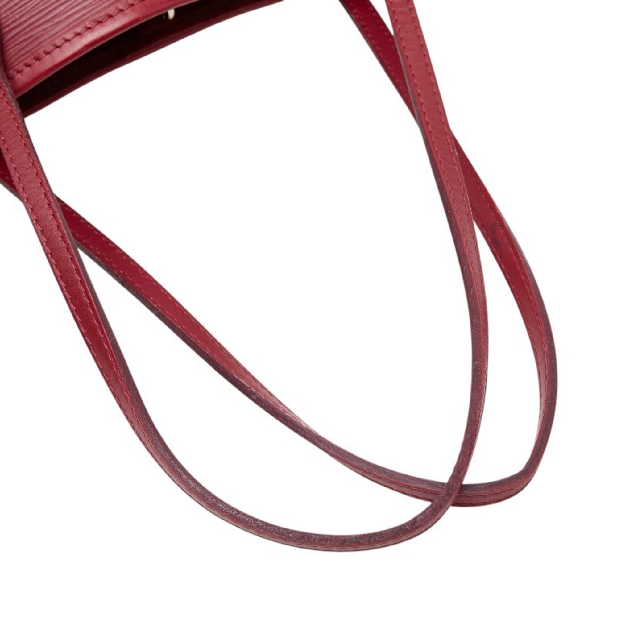 Louis Vuitton Fuchsia Red Color Leather Pouch Shoulder Bag Tote Bag (Pre-Owned)